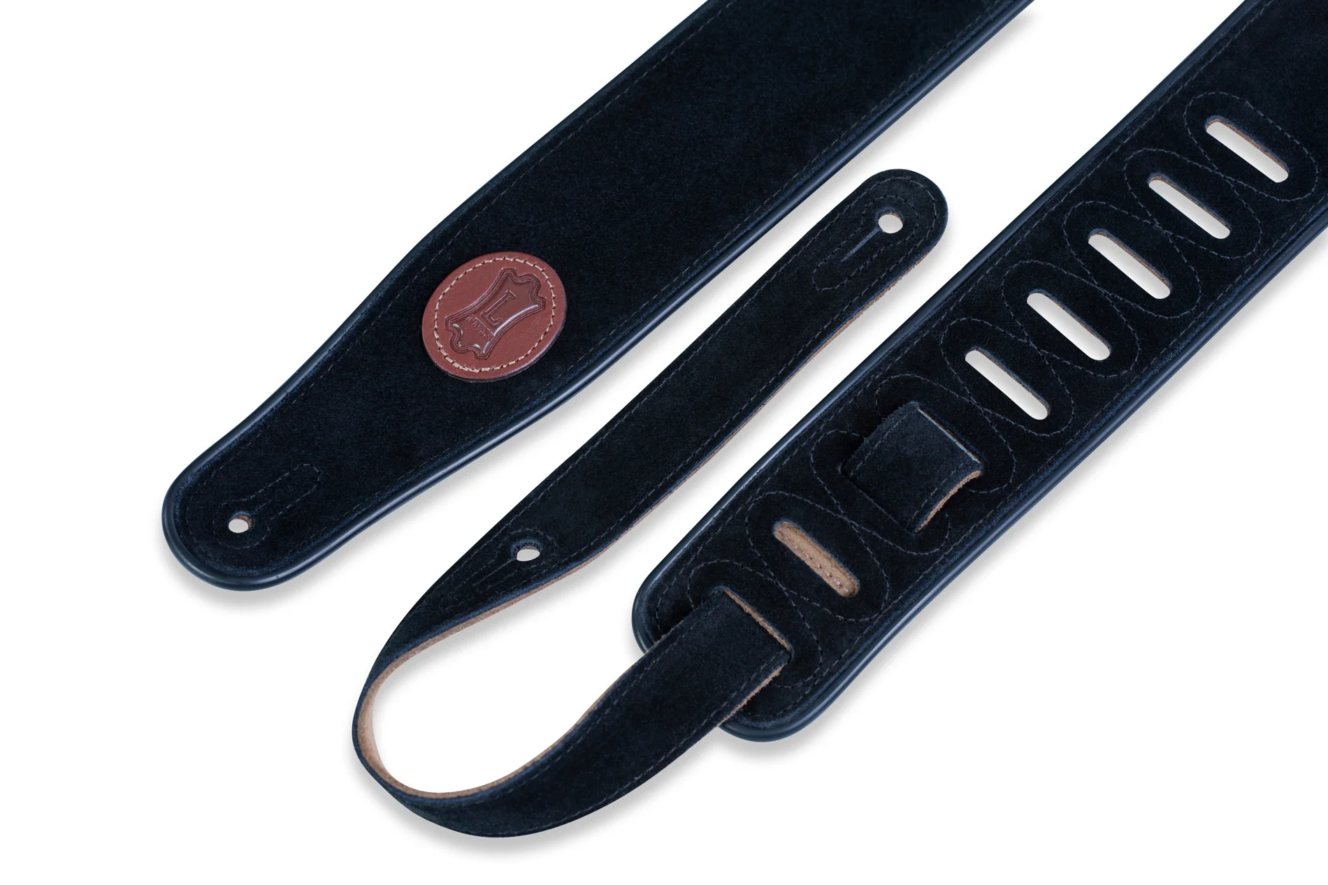 Levy's MSS3-BLK 2 1/2" Wide Black Suede Guitar Strap - Image 2