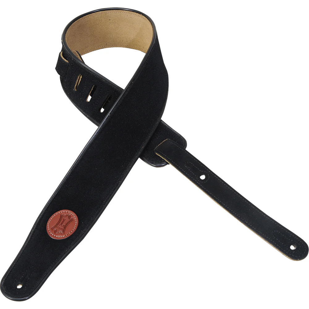 Levy's MSS3-BLK 2 1/2" Wide Black Suede Guitar Strap - Image 3