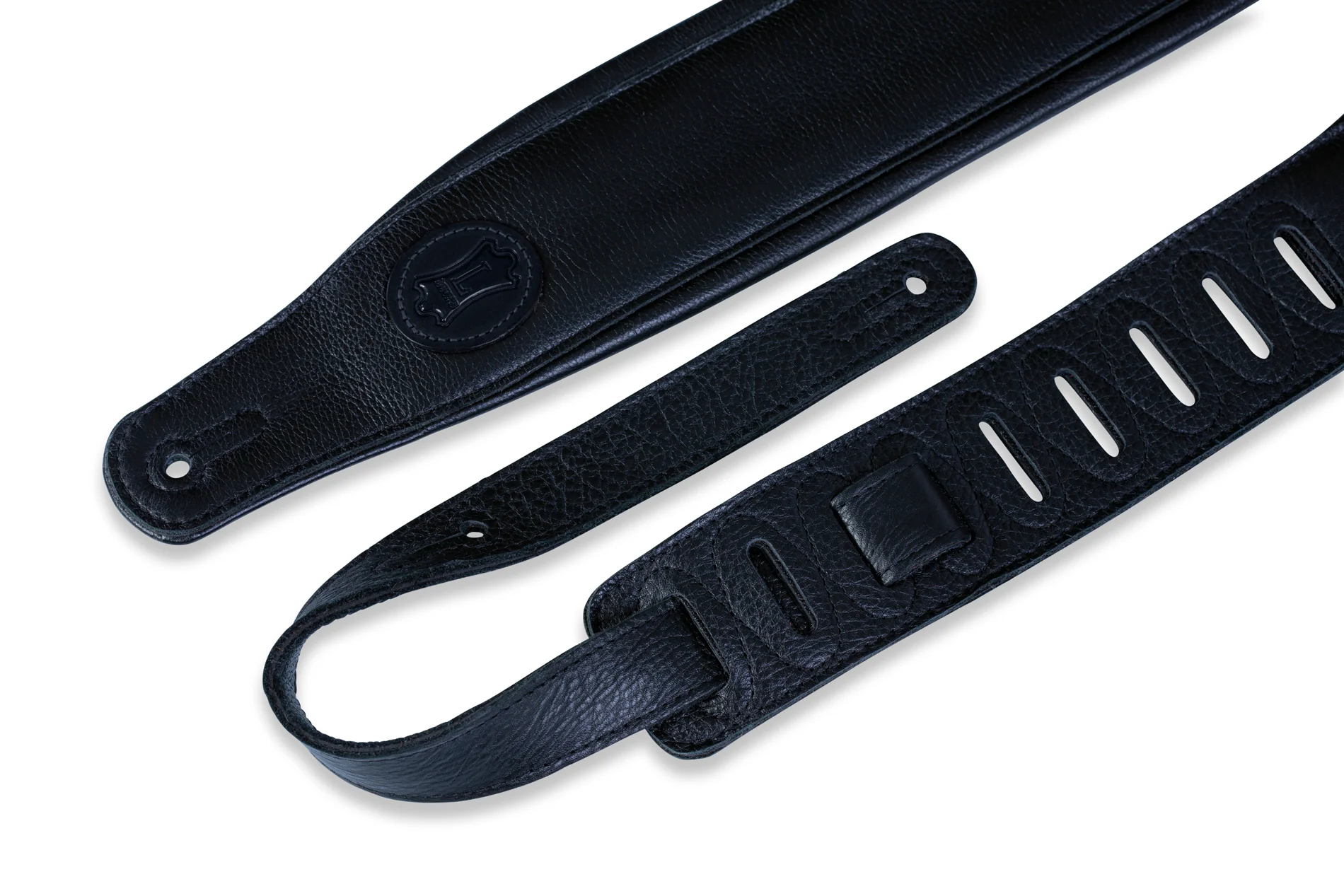 Levy's MSSB2-BLK  3" Wide Black Garment Leather Guitar Strap - Image 2