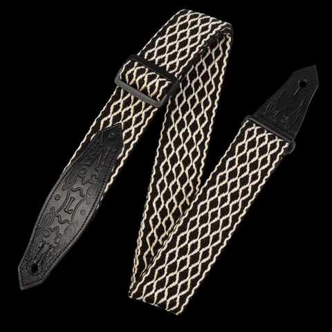 Levy's MSSC80-BLK/WHT 2" Wide Cotton Guitar Strap
