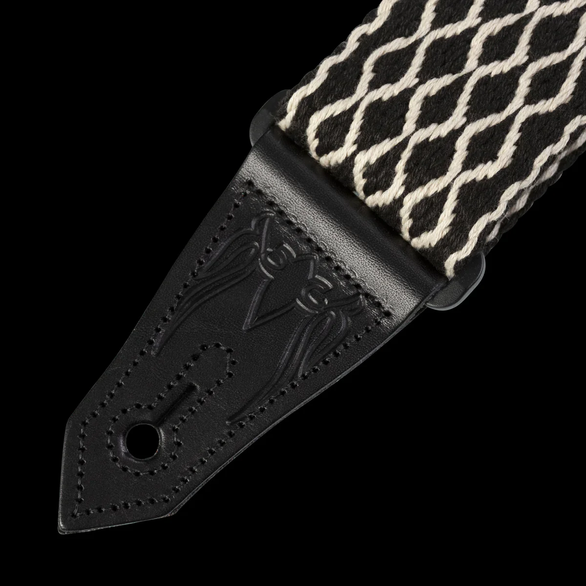 Levy's MSSC80-BLK/WHT 2" Wide Cotton Guitar Strap - Image 2