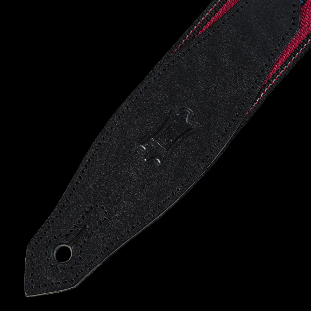 Levy's MSSN80-RED 2" Wide Red Woven Guitar Strap - Image 4