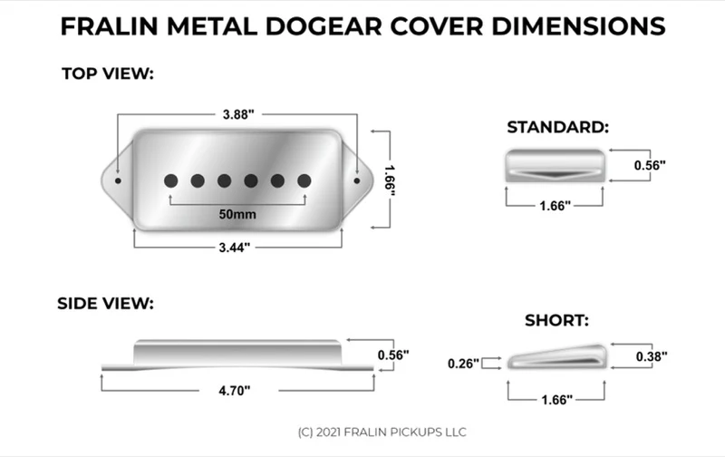 Lindy Fralin P90 Hum-Cancelling Short Dogear Gibson Lead Black Neck Pickup - Image 2