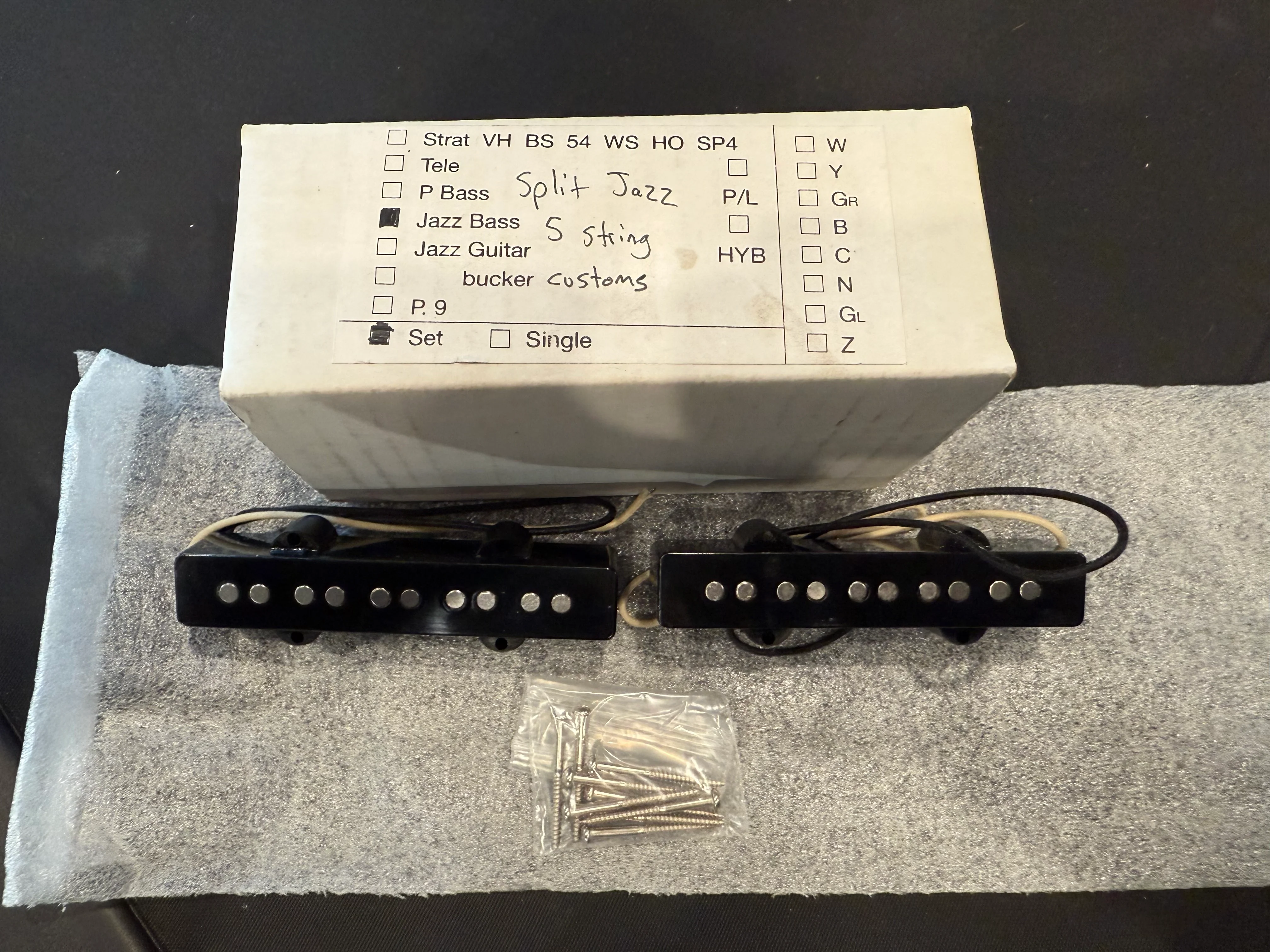 Lindy Fralin 5-string Split Jazz Bass Pickup Set - Black