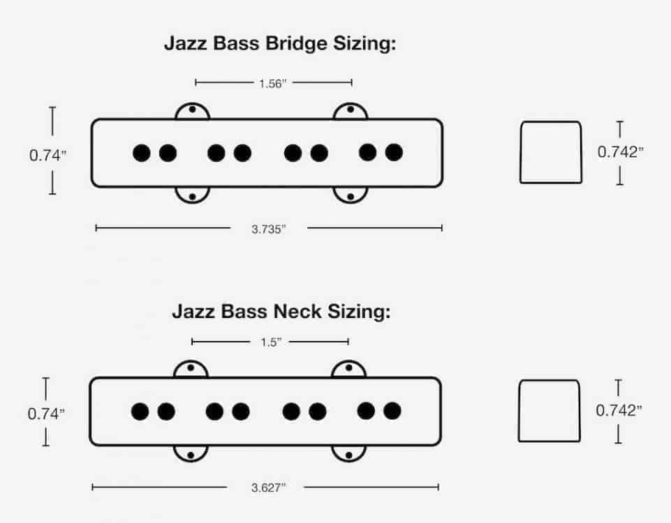 Lindy Fralin Split Jazz Bass Stock Black Covers Pickup Set - Image 4