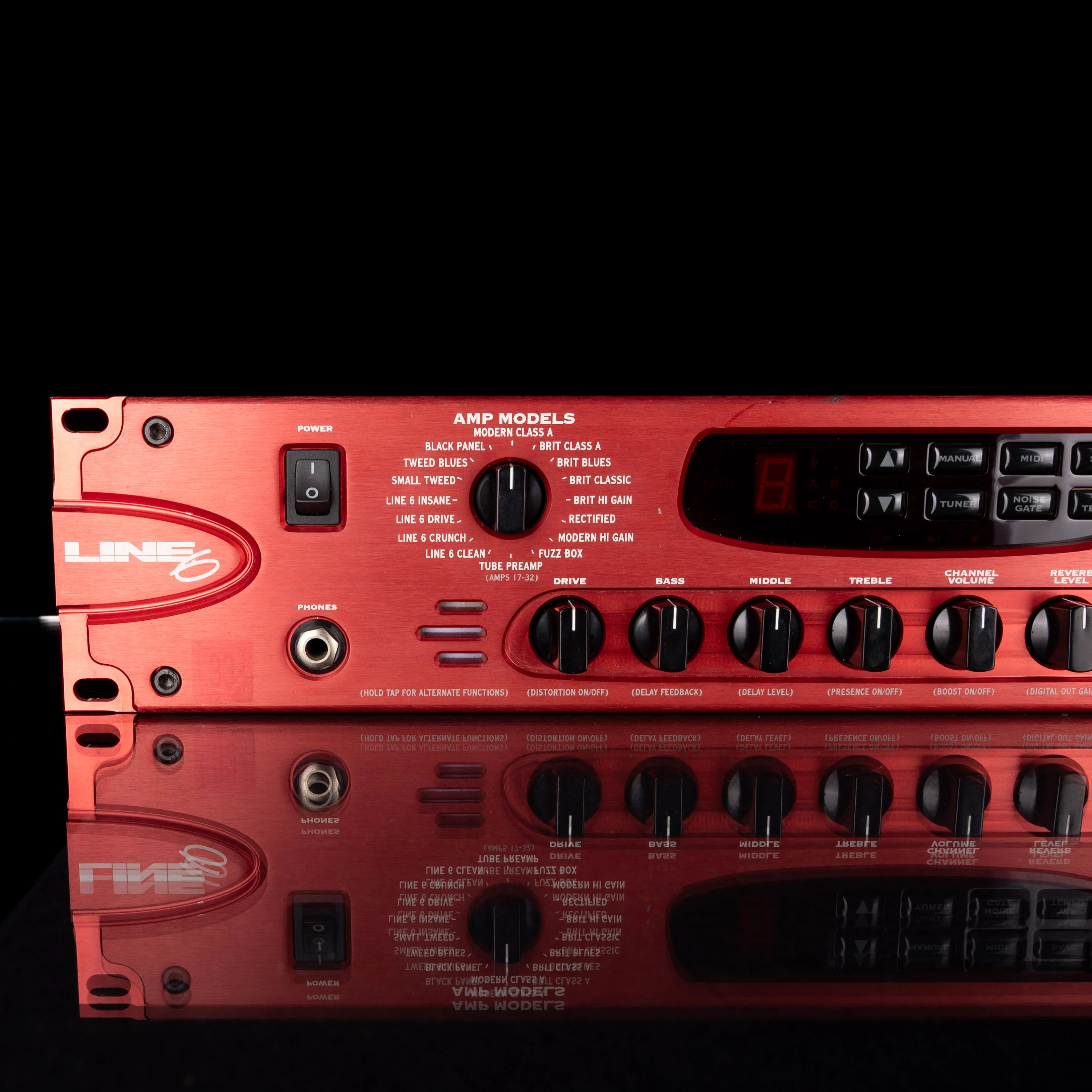 Used Line 6 Pod Pro Rackmount Multi Effect and Amp Modeler Red Rack Unit With Manual - Image 2
