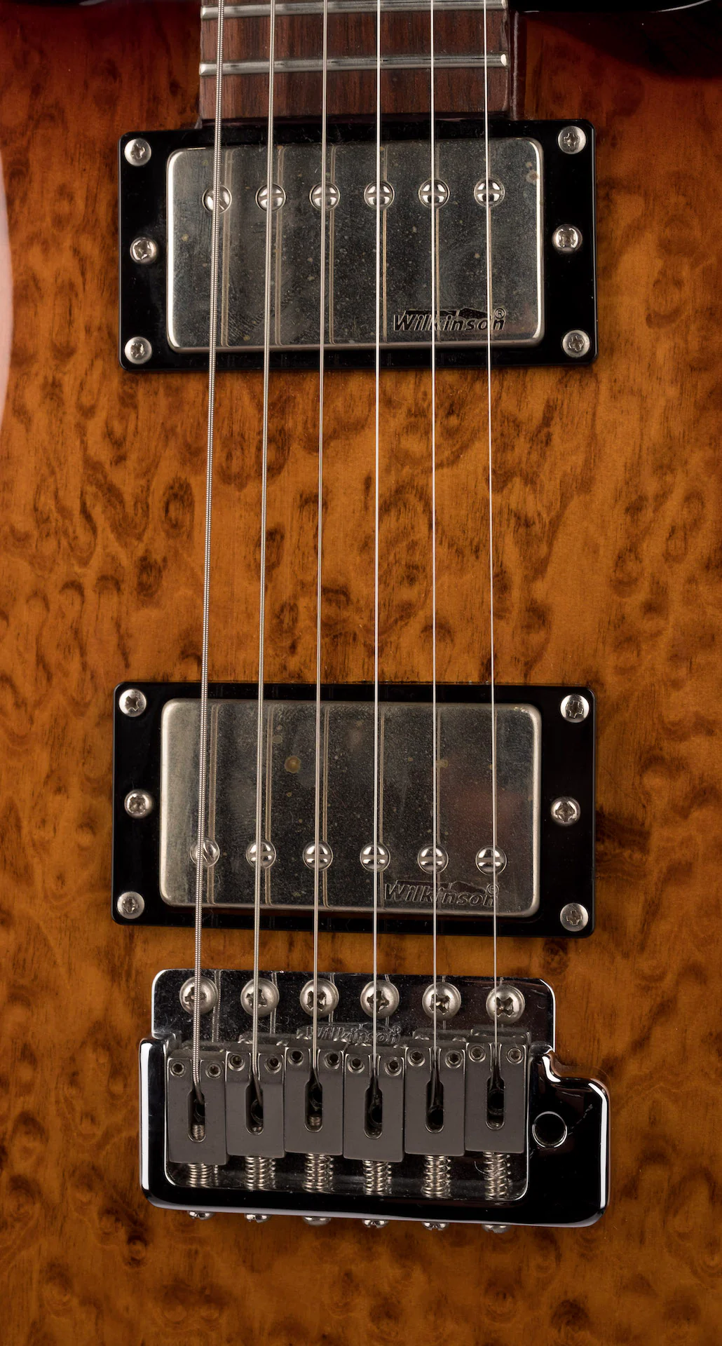 Lueez Double-Cut Carved Top HH Birdseye Maple Sunburst Electric Guitar With Soft Case - Image 7