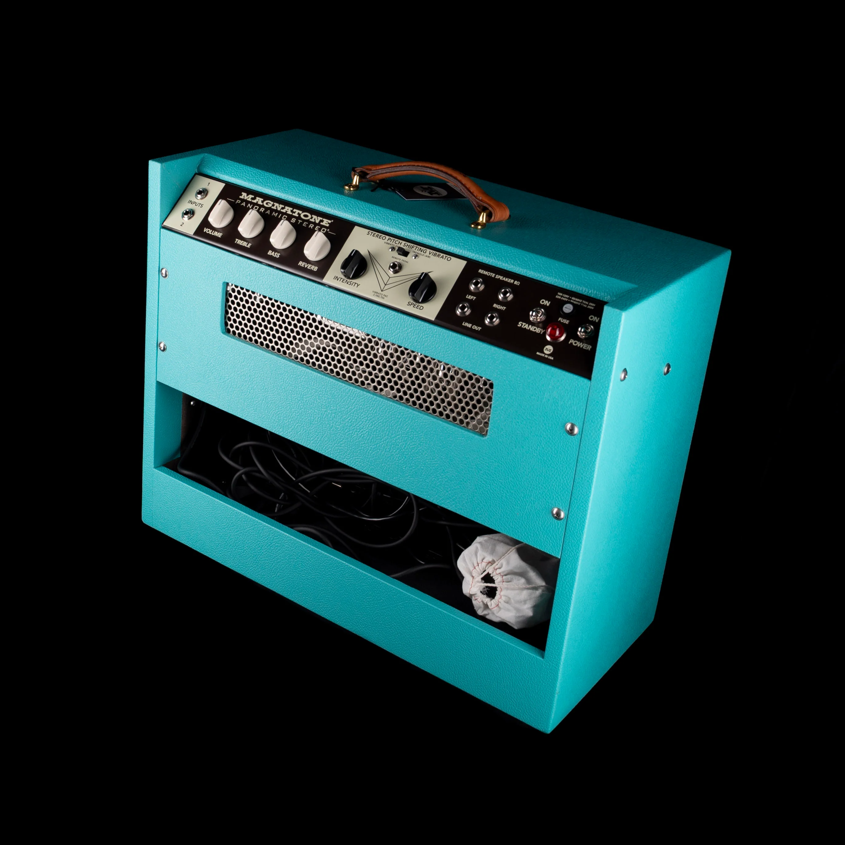 Magnatone Limited Edition Panoramic Stereo Teal Guitar Amp Combo - Image 11