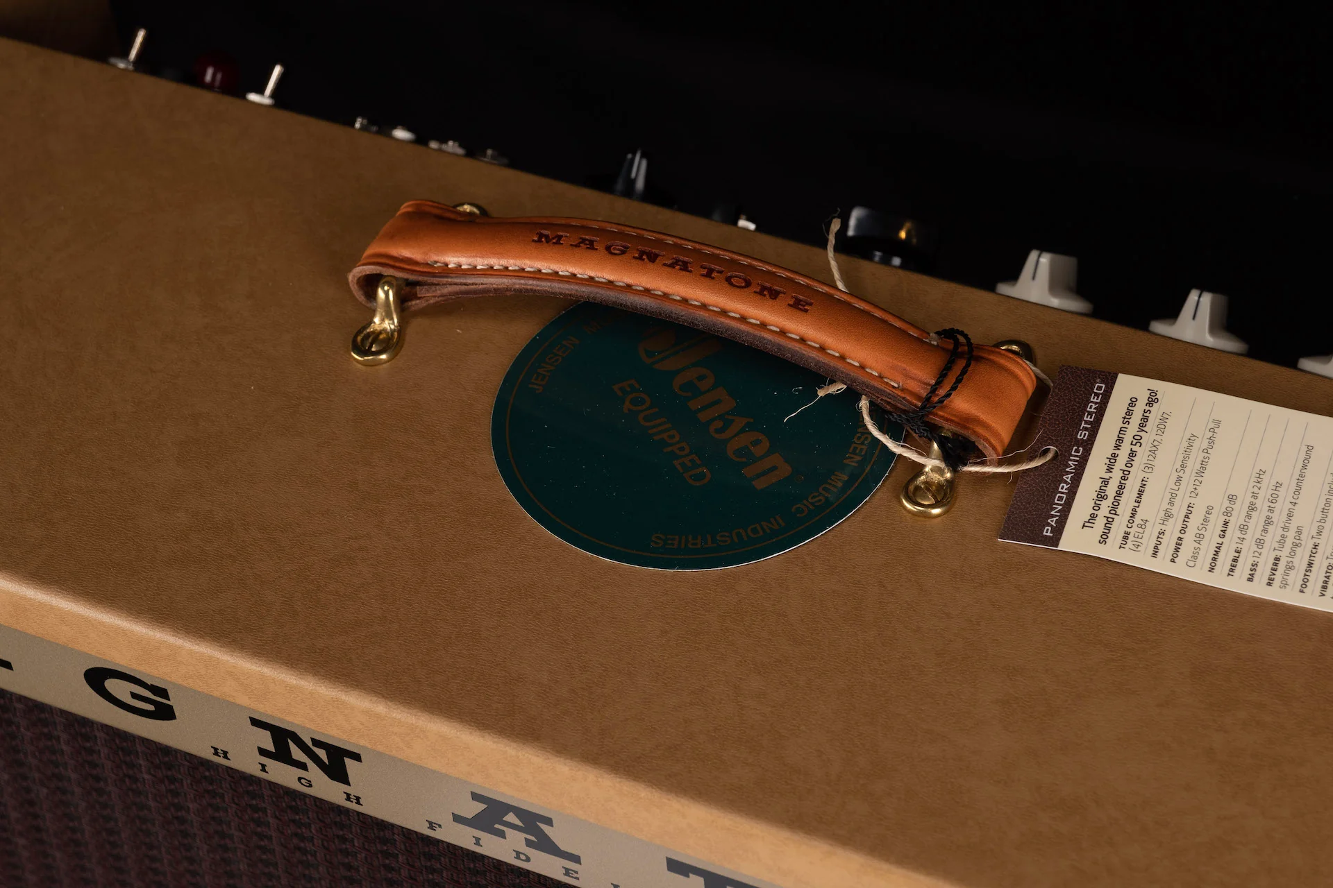Magnatone Special Edition Panoramic Stereo Camel with Oxblood Grill Guitar Amp Combo - Image 4