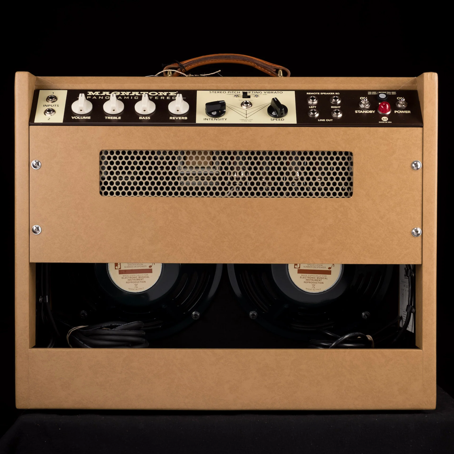 Magnatone Special Edition Panoramic Stereo Camel with Oxblood Grill Guitar Amp Combo - Image 8