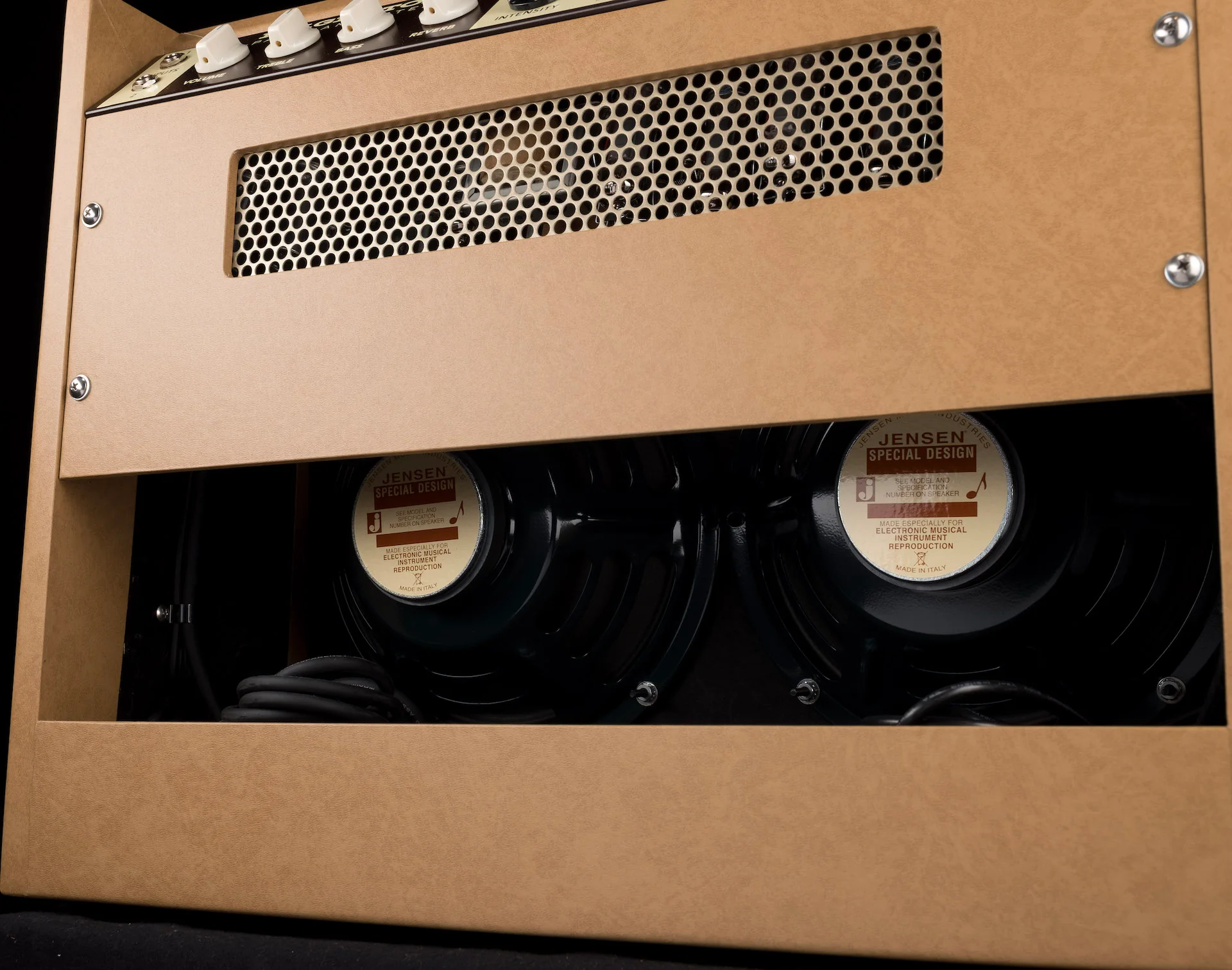 Magnatone Special Edition Panoramic Stereo Camel with Oxblood Grill Guitar Amp Combo - Image 9