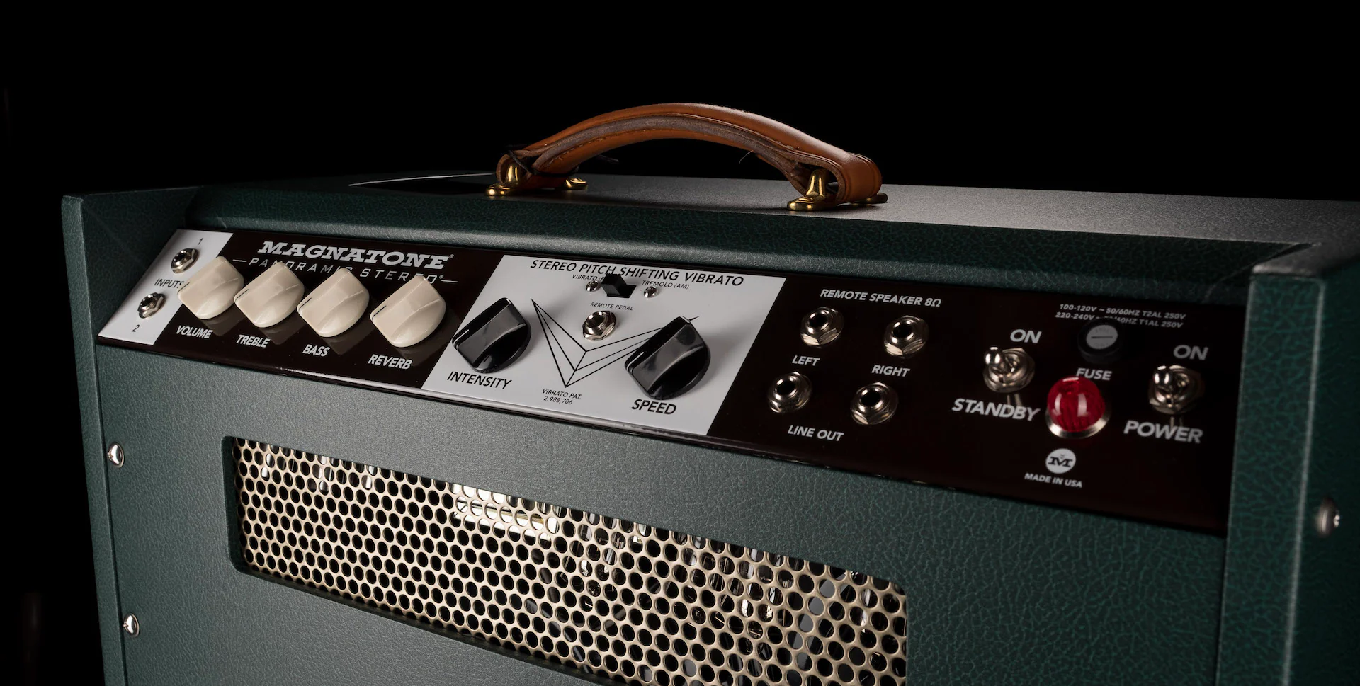 Magnatone Special Edition Panoramic Stereo Dark Green Guitar Amp Combo - Image 11