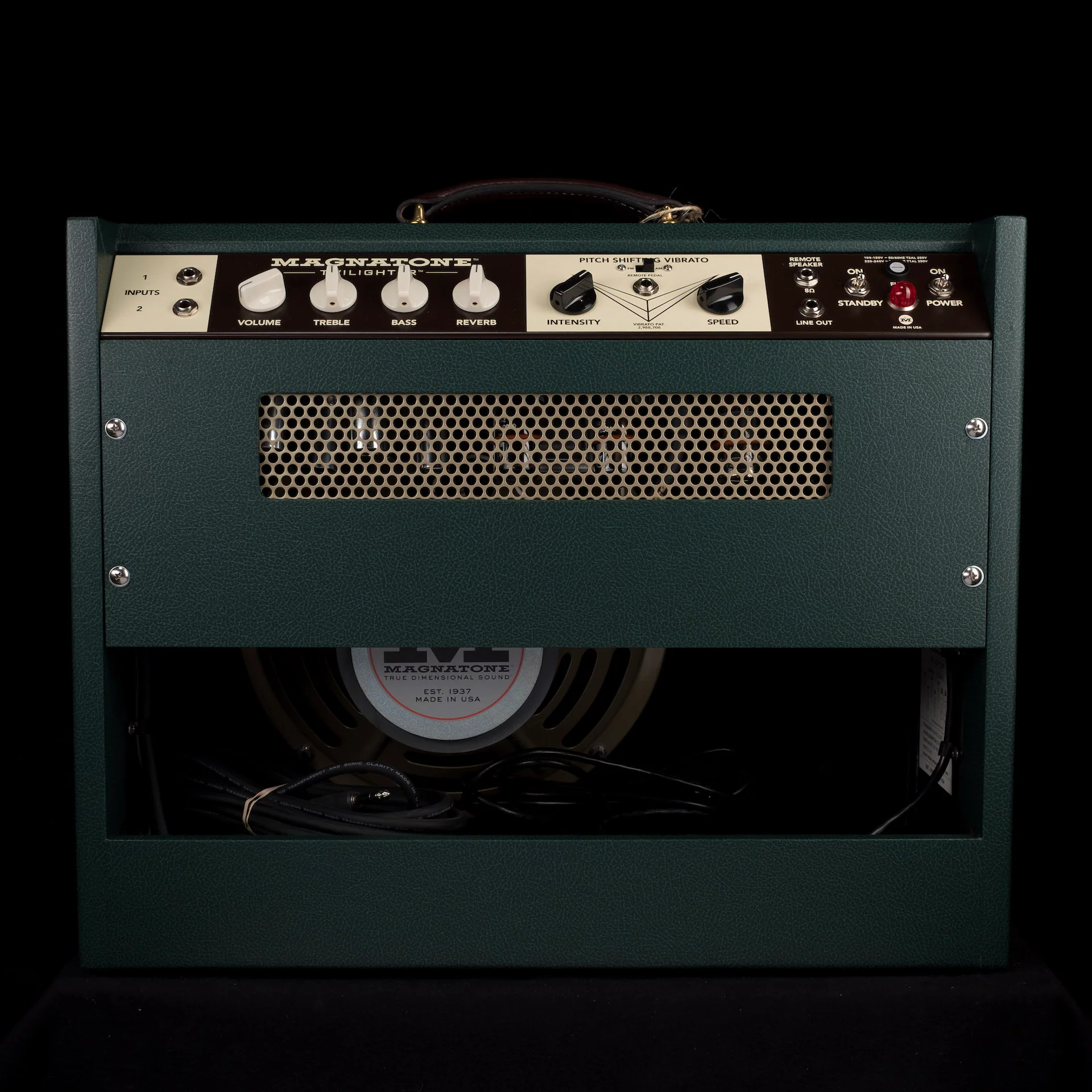 Magnatone Special Edition Twilighter Mono Dark Green with Wheat Grill Guitar Amp Combo - Image 5