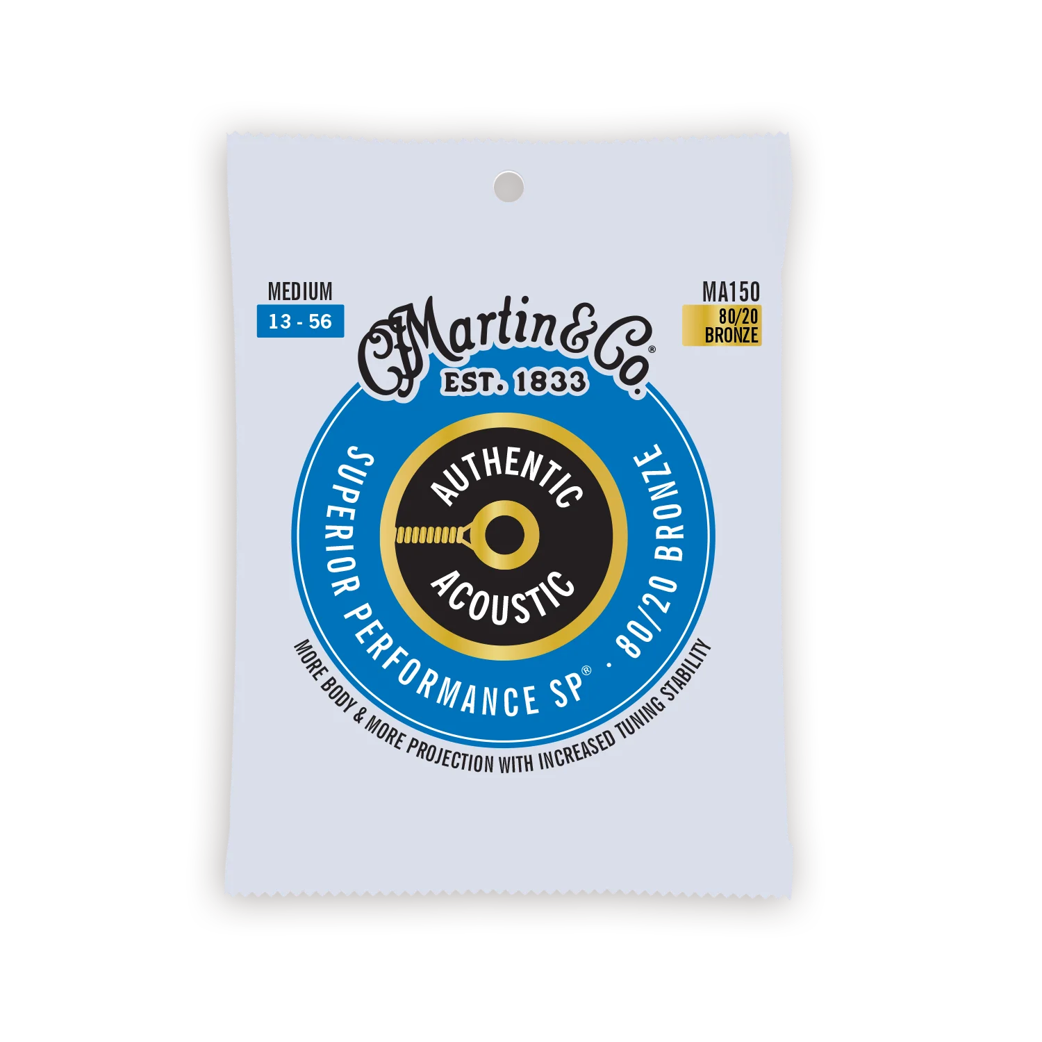Martin MA150 Authentic Medium 80/20 Acoustic Guitar Strings