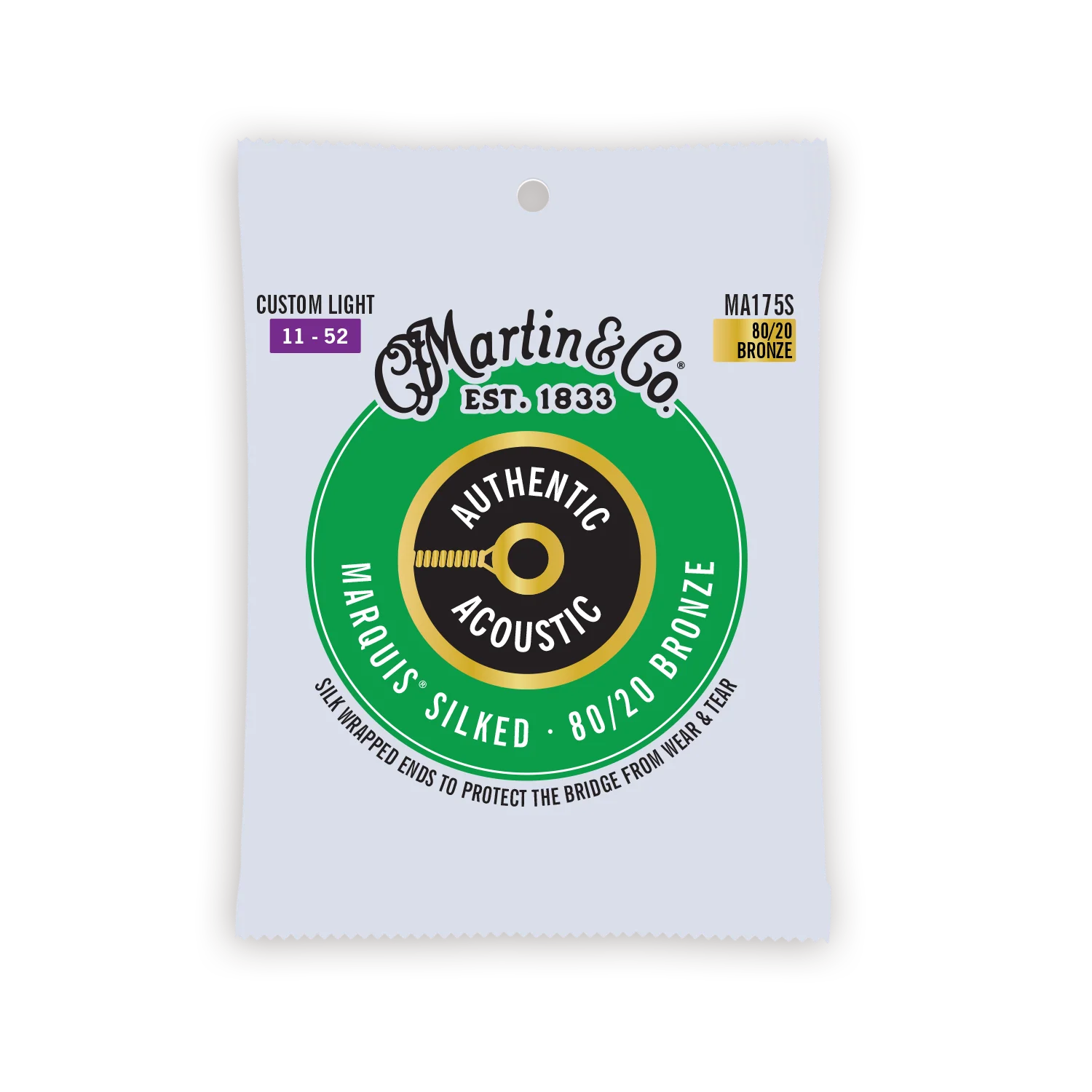 Martin MA175S Marquis Silked Custom Light 11-52 80/20 Bronze Acoustic Guitar Strings