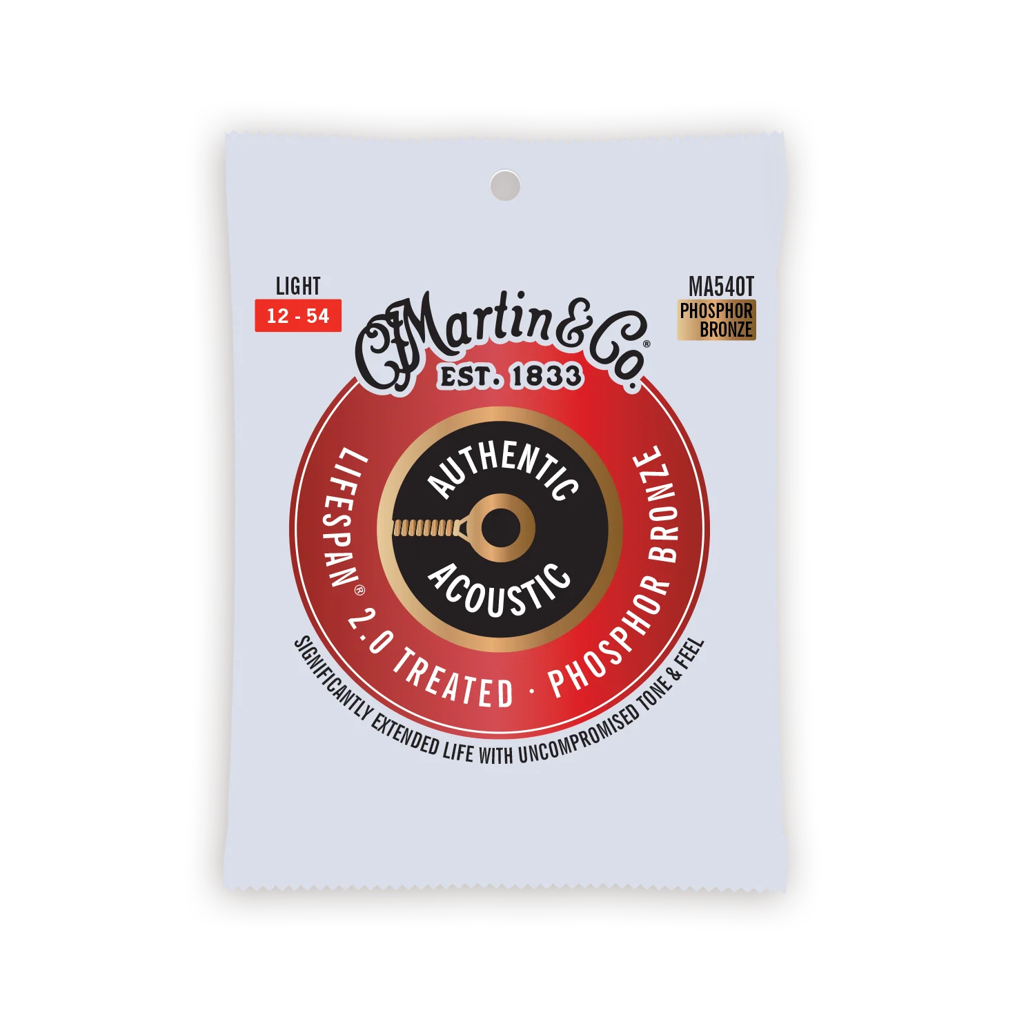 Martin MA540T Authentic Treated Light 92/8 Acoustic Guitar Strings