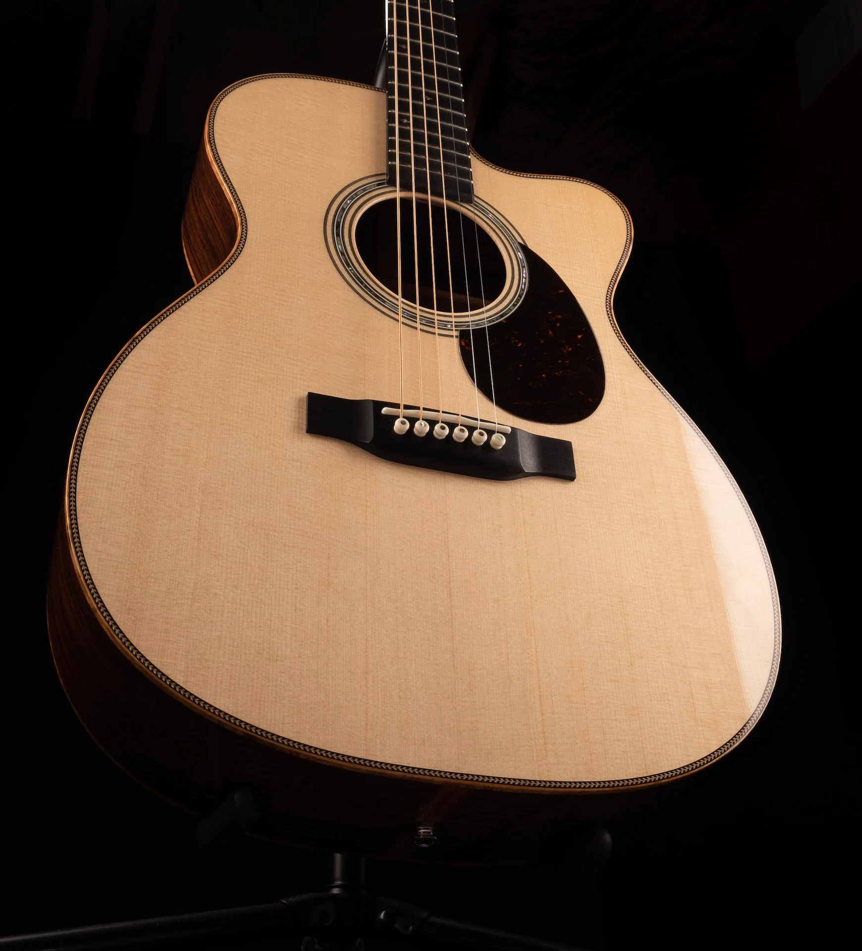 Martin Custom Shop Offset OM Wild East Indian Rosewood Acoustic Guitar With Case - Image 4