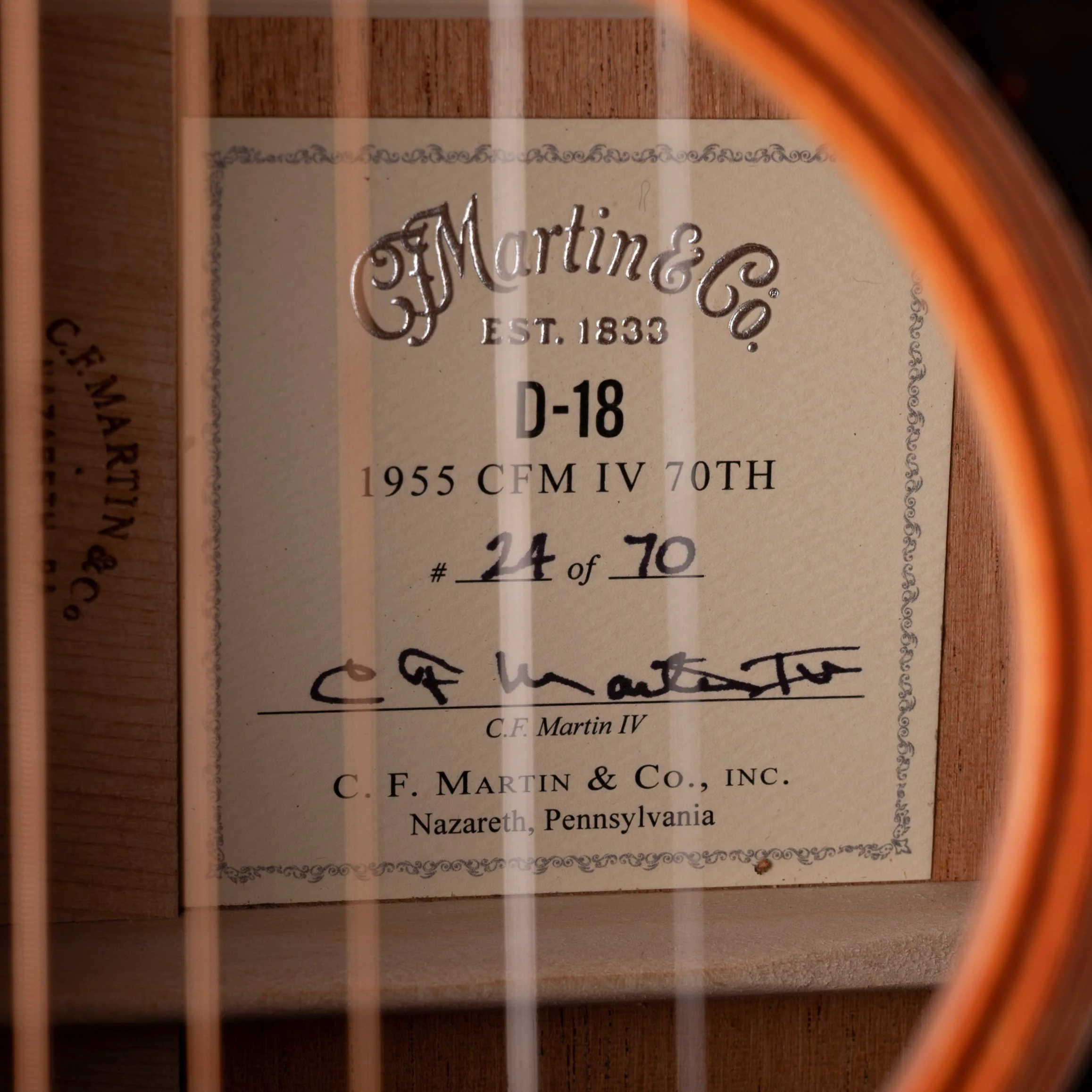 Martin Limited Edition D-18 1955 CFM IV 70th Natural Acoustic Guitar With Case - Image 7
