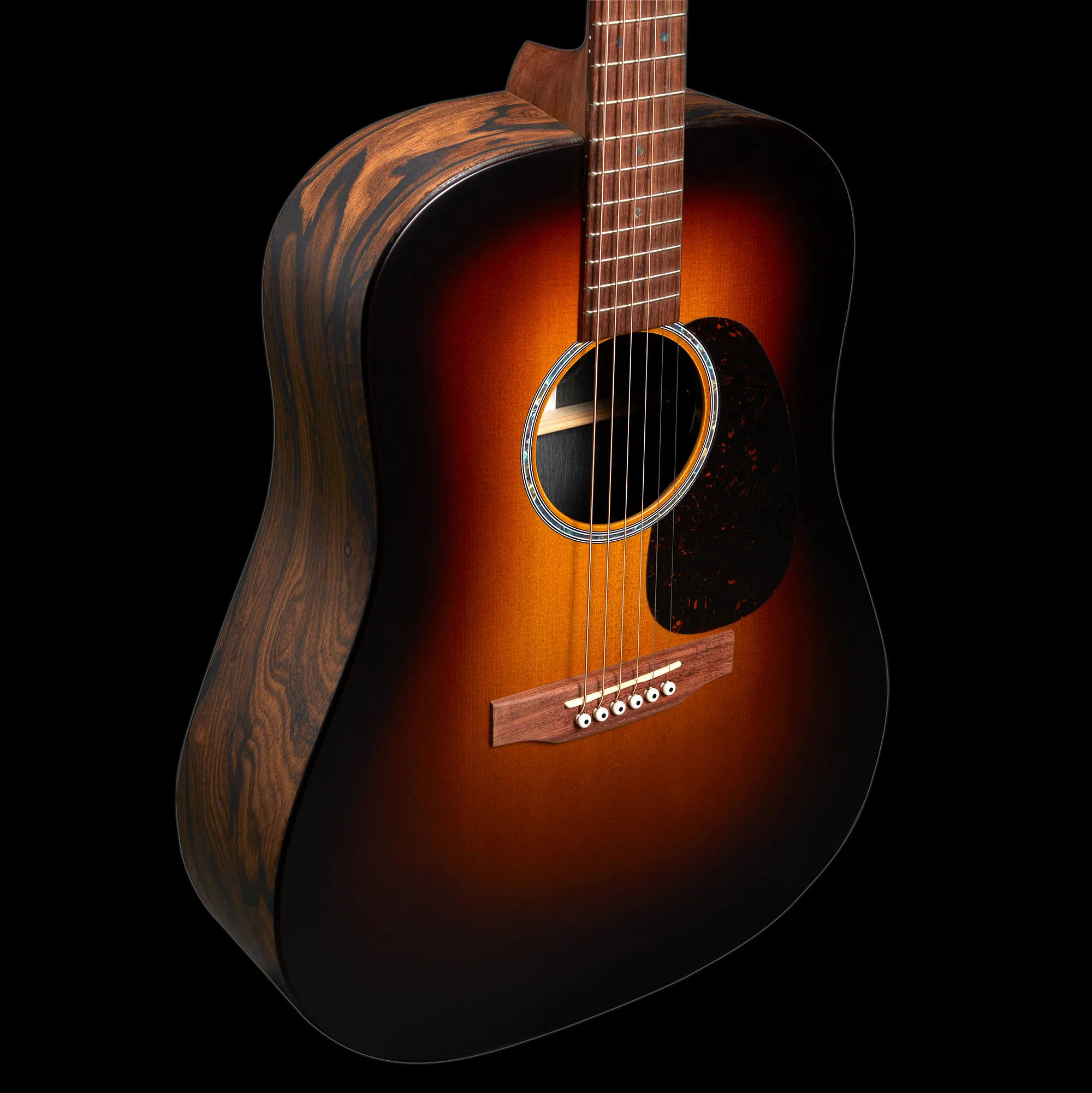 Martin D-X2E Ziricote Burst Acoustic-Electric Guitar with Gig Bag - Image 8