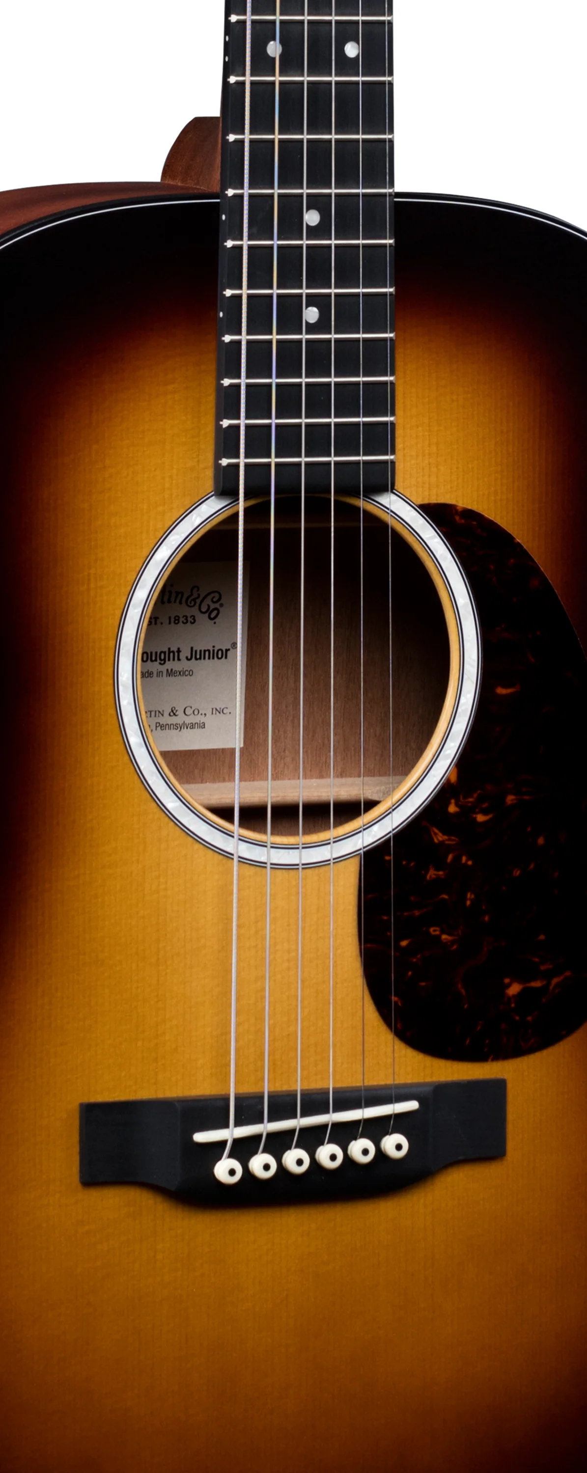 Martin DJr-10 Burst Acoustic Guitar with Gig Bag - Image 3