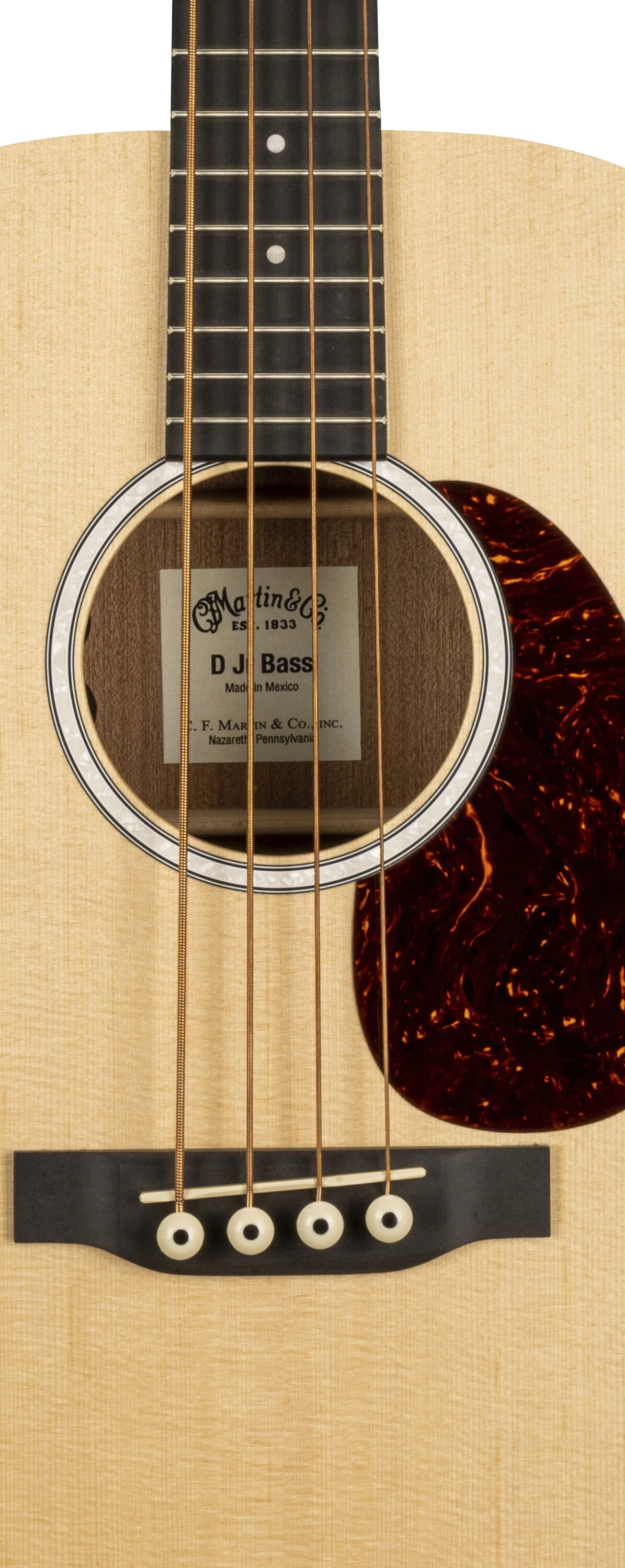 Martin DJr-10E Acoustic Electric Bass Natural with Gig Bag - Image 5
