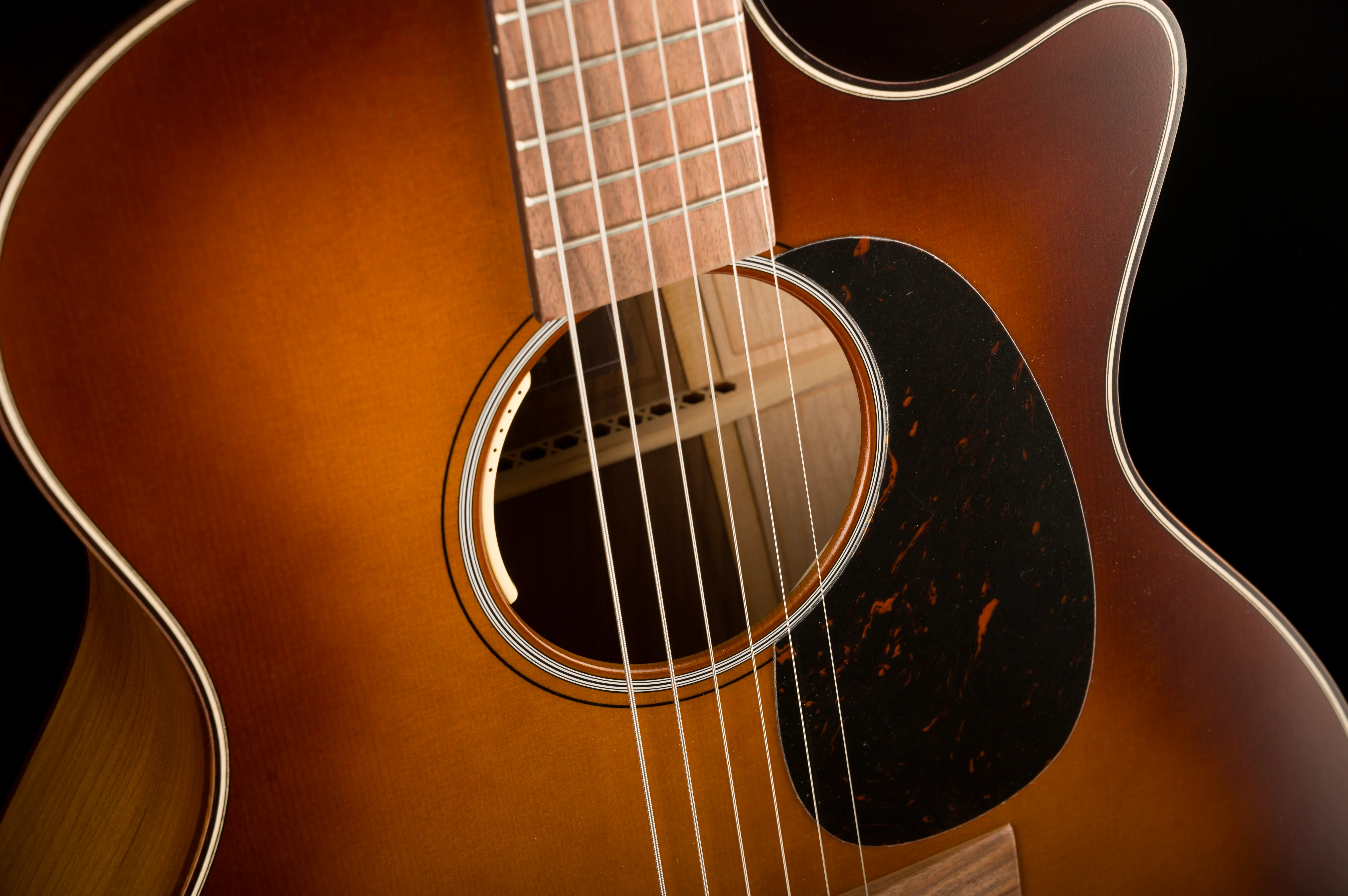 Martin GPCE Inception Acoustic Electric Guitar Amber Fade Sunburst With Case - Image 9