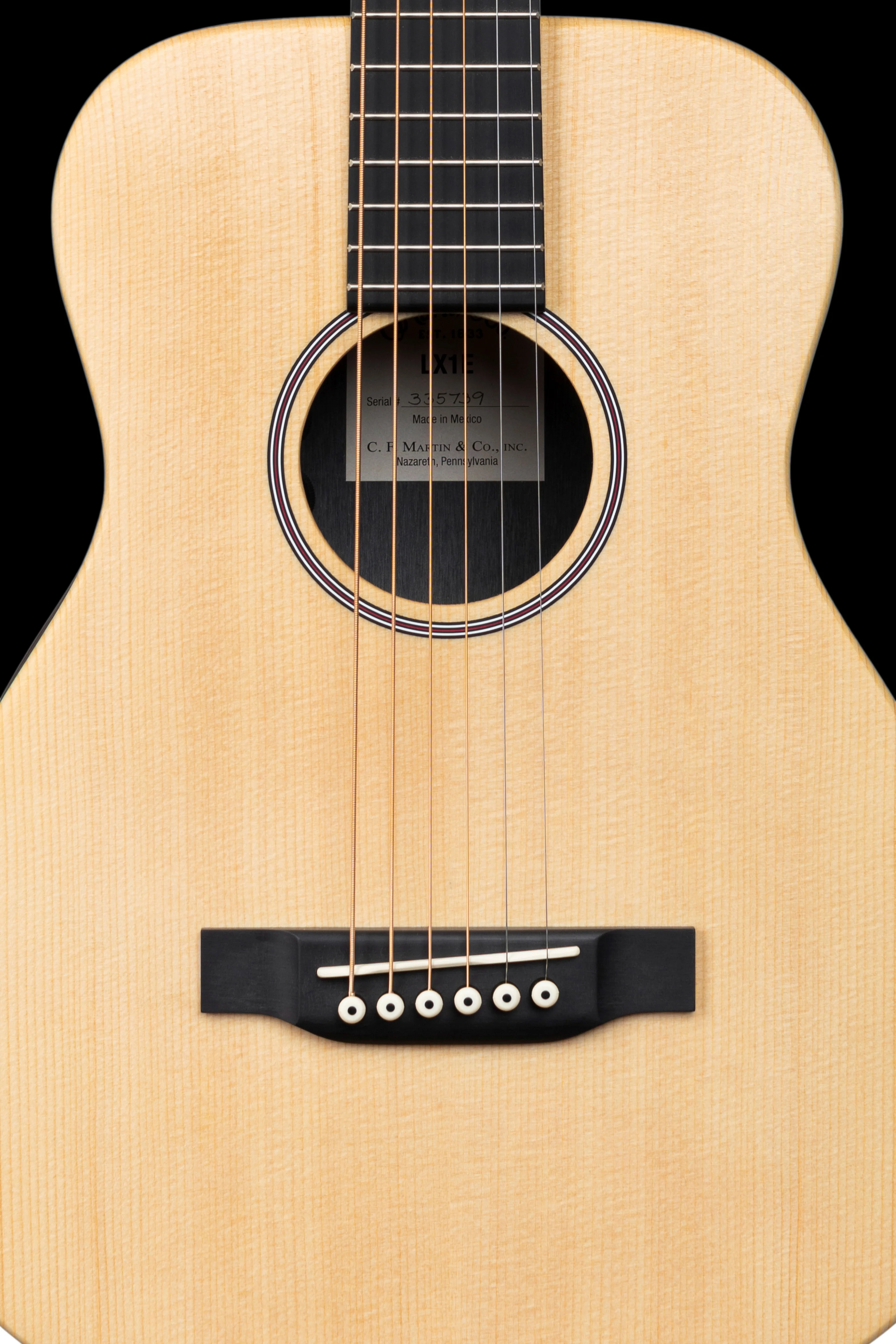 Martin LX1E Solid Spruce Top Little Acoustic Electric Guitar - Image 6