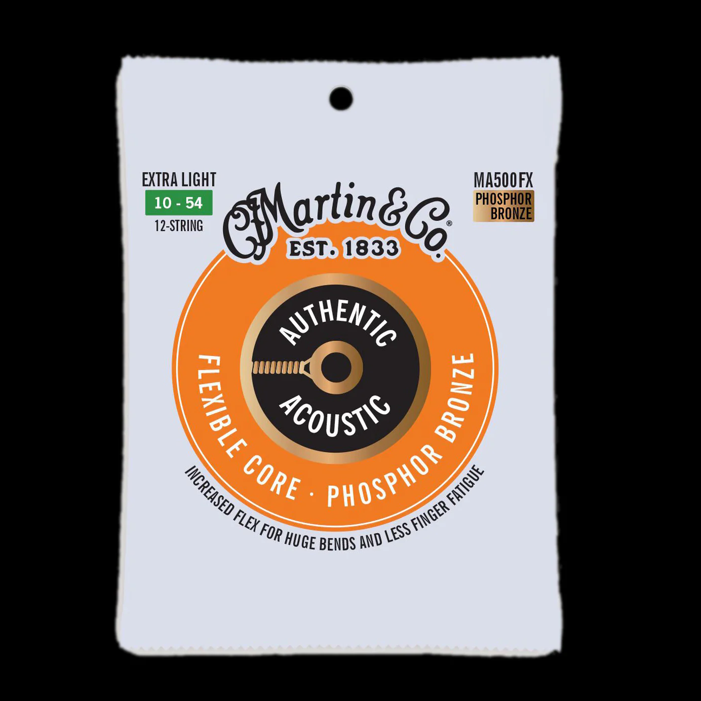 Martin MA500FX Flexible Core 10-54 Extra Light 12-String Phosphor Bronze Acoustic Guitar Strings