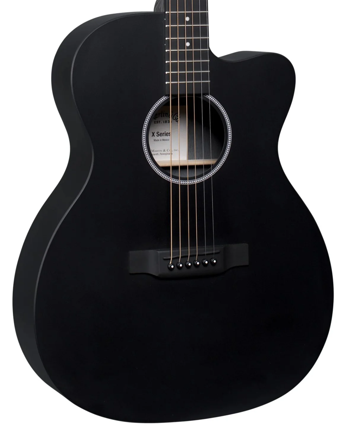 Martin OMC-X1E Black Acoustic Electric Guitar With Bag - Image 2