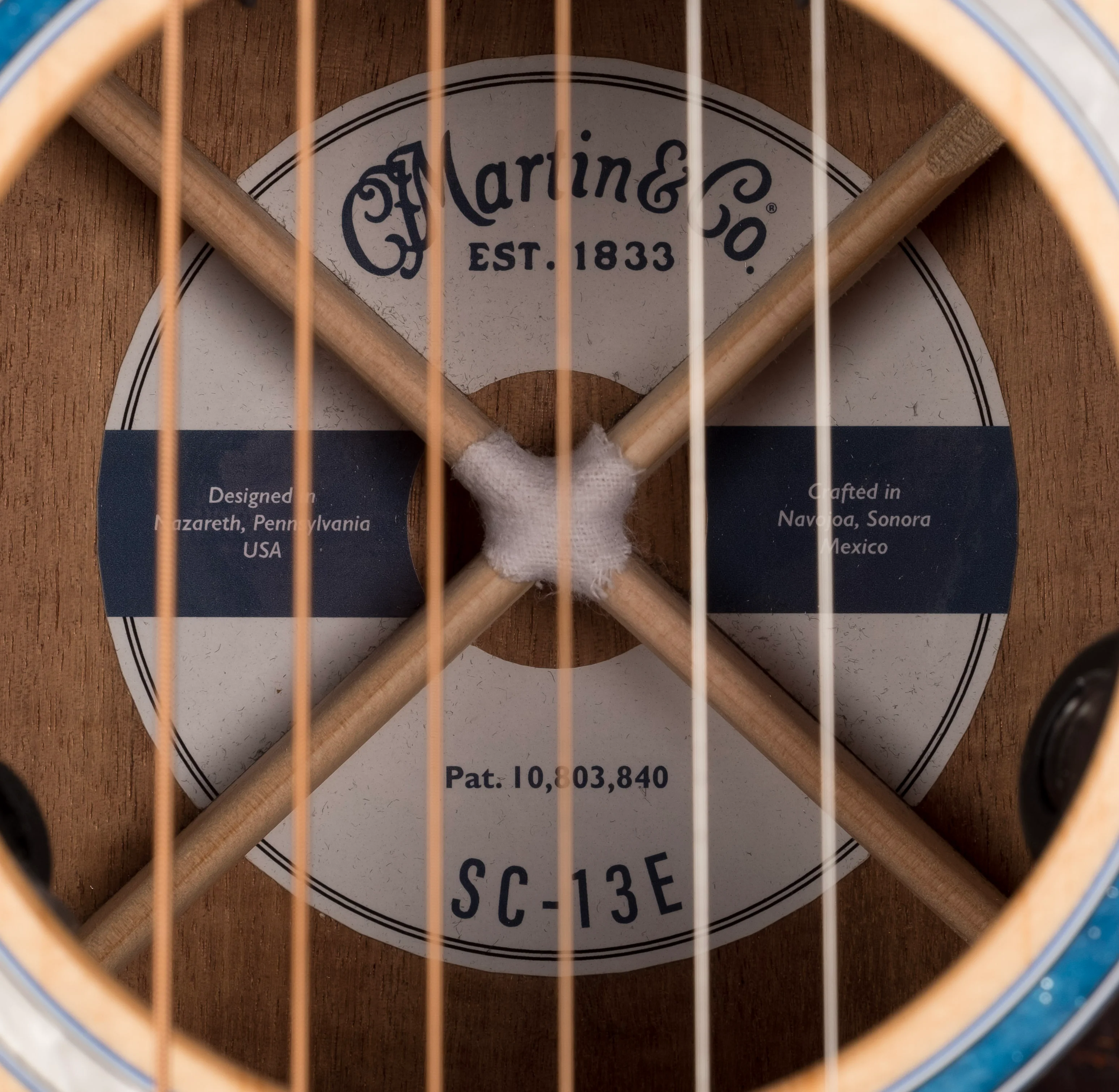 Martin SC-13E Natural Sitka Spruce with Koa Back and Sides Acoustic Guitar With Soft Shell Case - Image 11