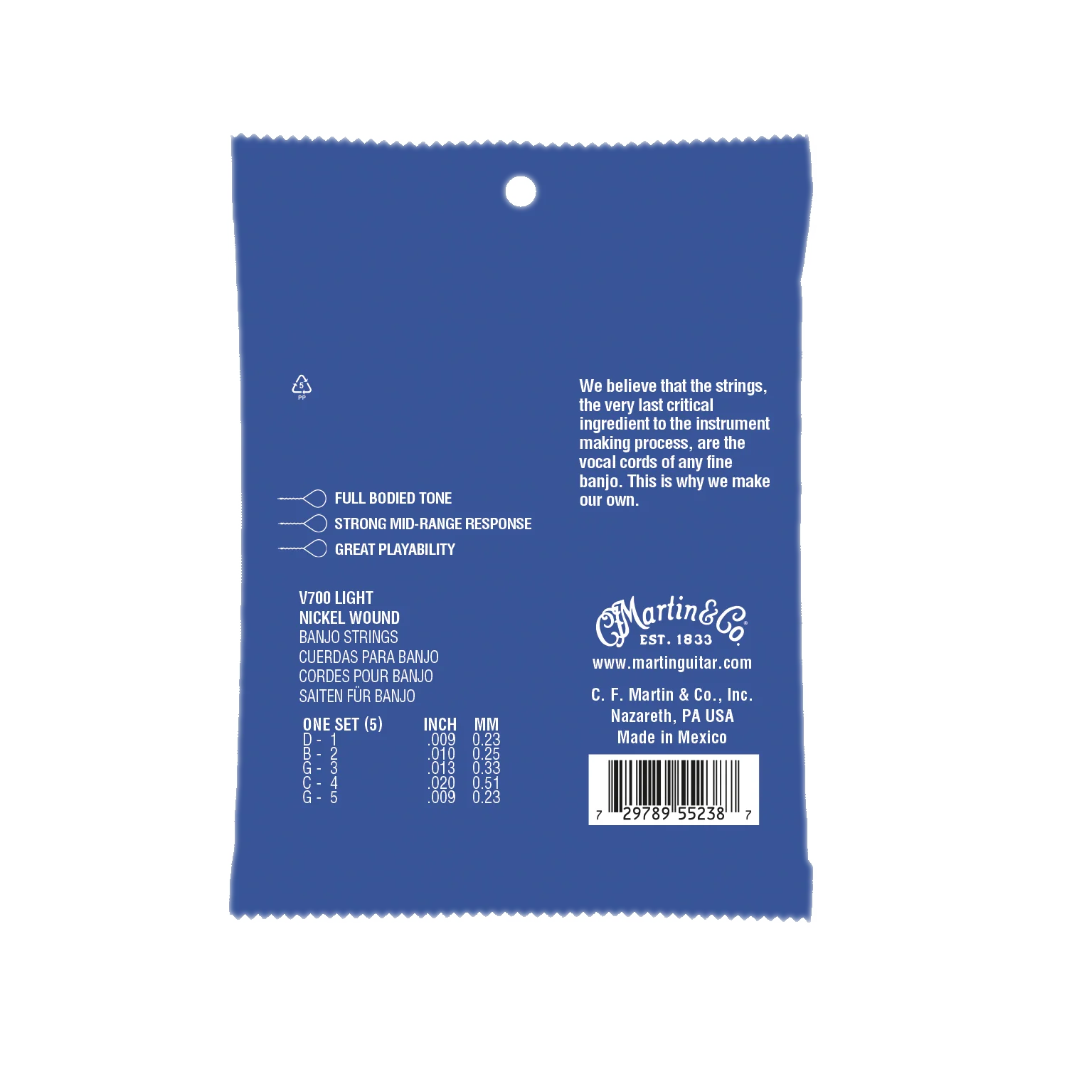 Martin V700 Banjo Vega 5-String Light Acoustic Guitar Strings - Image 2