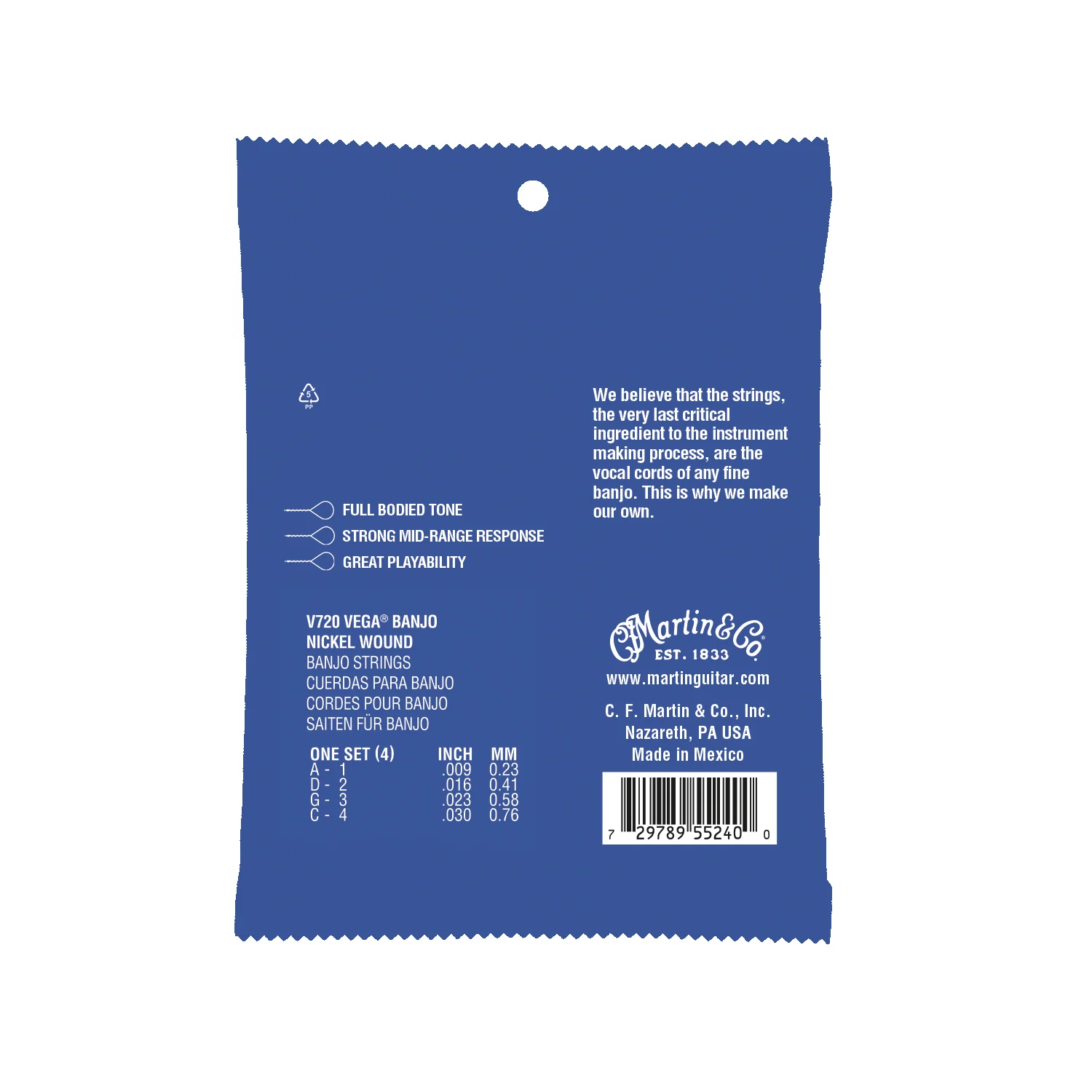 Martin V720 Banjo Vega 4-string Tenor Banjo Strings - Image 2