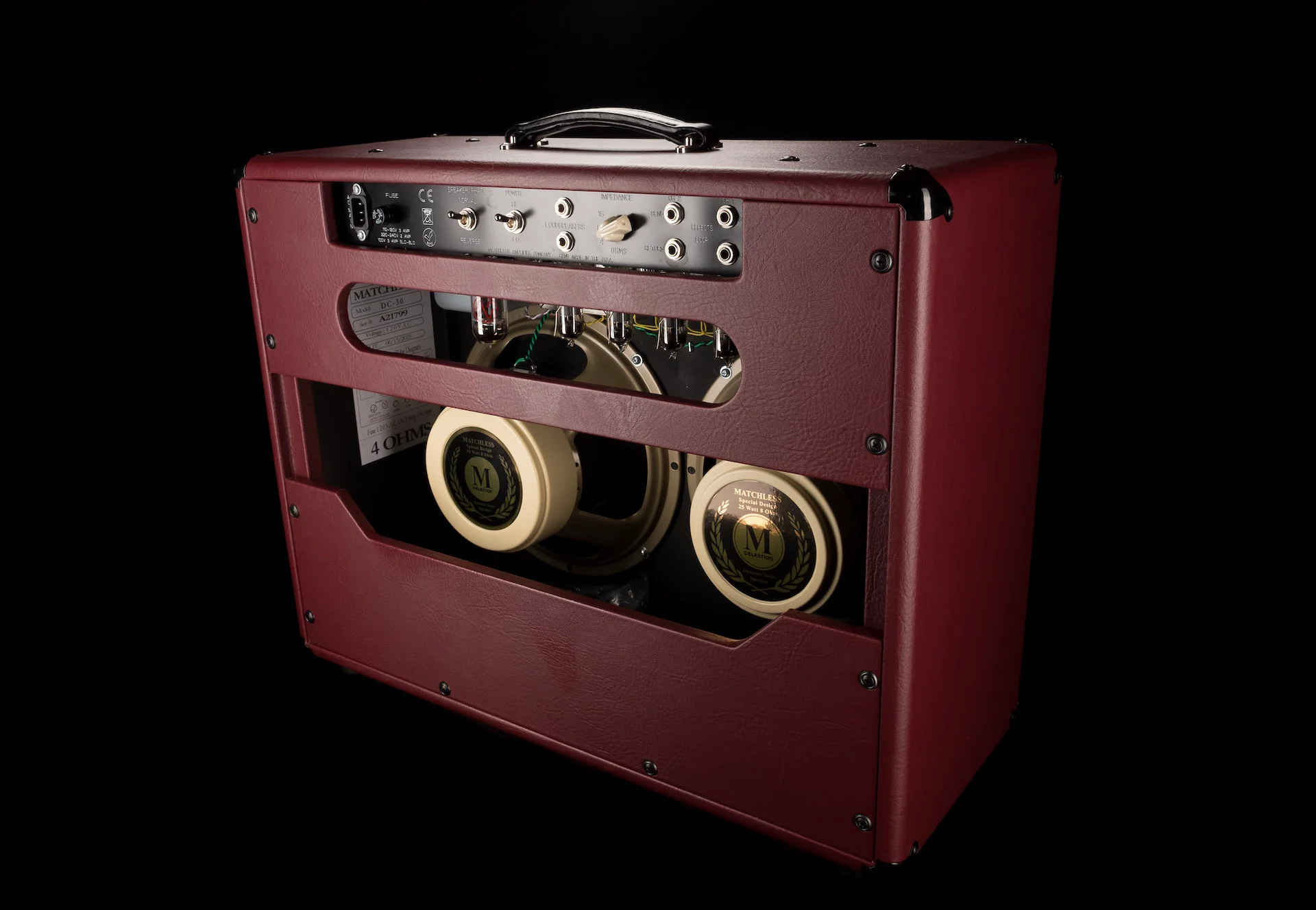 Matchless DC-30 2x12" Custom Color Dark Burgundy Guitar Amp Combo - Image 15