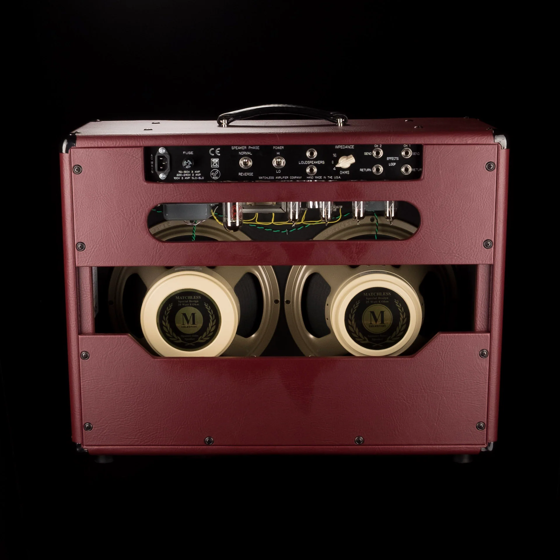 Matchless DC-30 2x12" Custom Color Dark Burgundy Guitar Amp Combo - Image 8