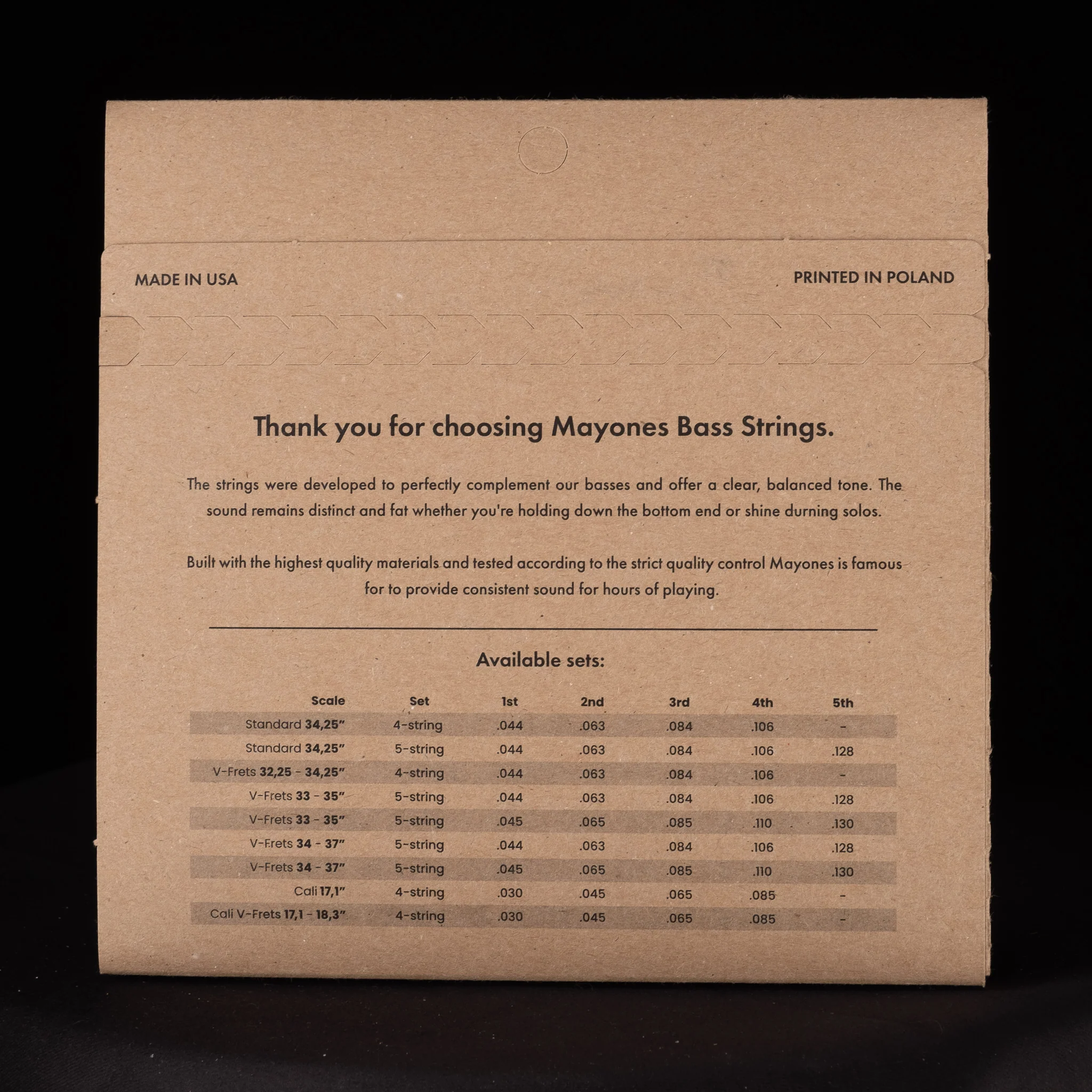 Mayones 5-String Set 34.25" Scale Length Bass Strings .044-.128 - Image 3
