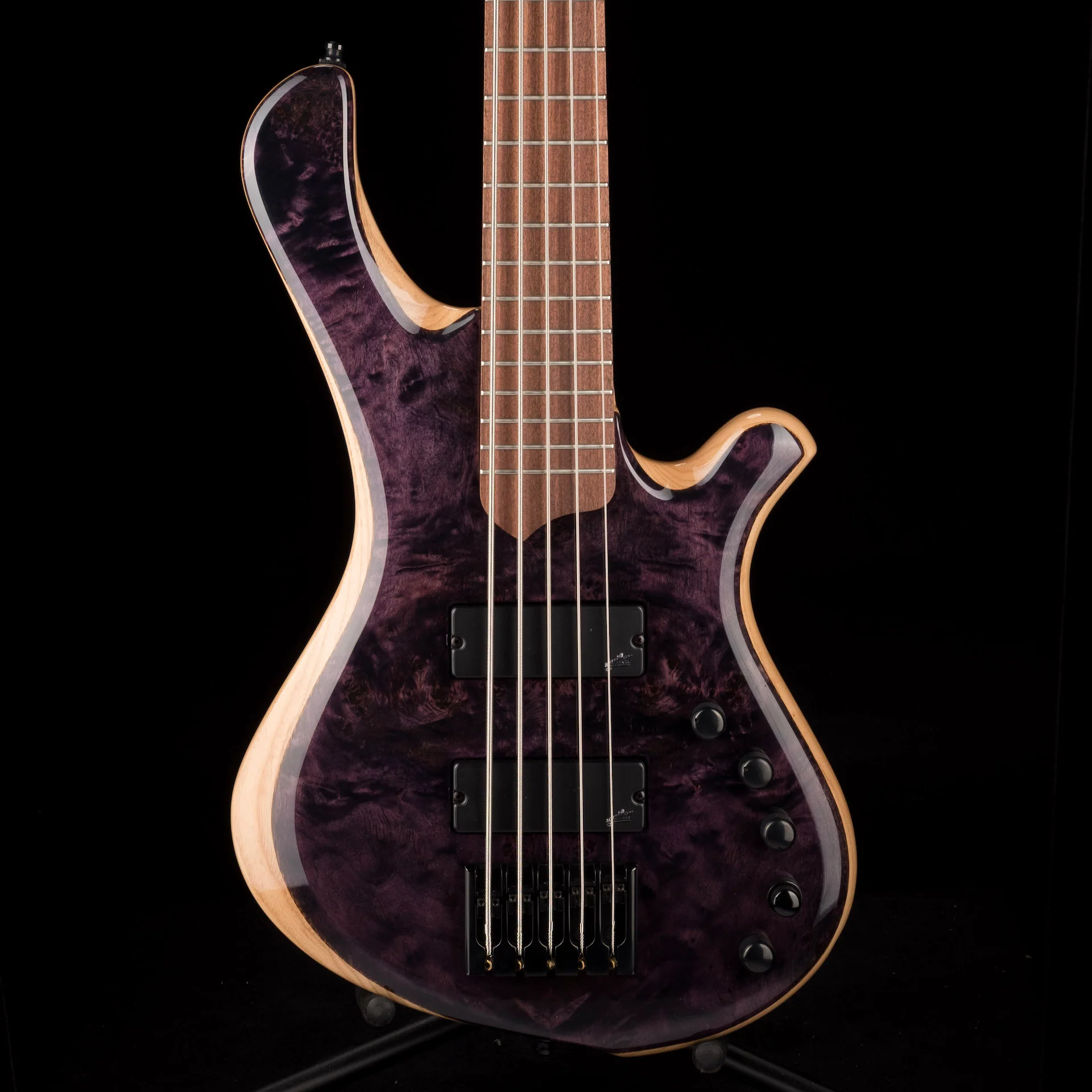 Mayones BE Elite 5 EP Eye Poplar Top 5 String Bass Guitar Dirty Purple Blue Burst Gloss