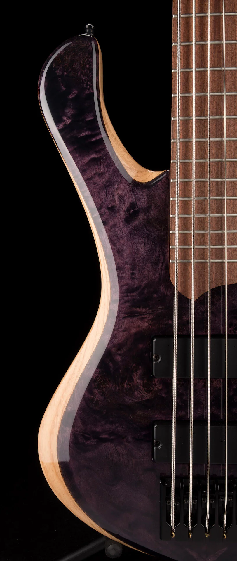 Mayones BE Elite 5 EP Eye Poplar Top 5 String Bass Guitar Dirty Purple Blue Burst Gloss - Image 10