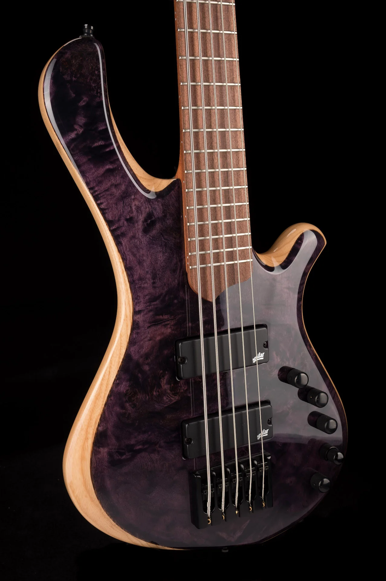 Mayones BE Elite 5 EP Eye Poplar Top 5 String Bass Guitar Dirty Purple Blue Burst Gloss - Image 13