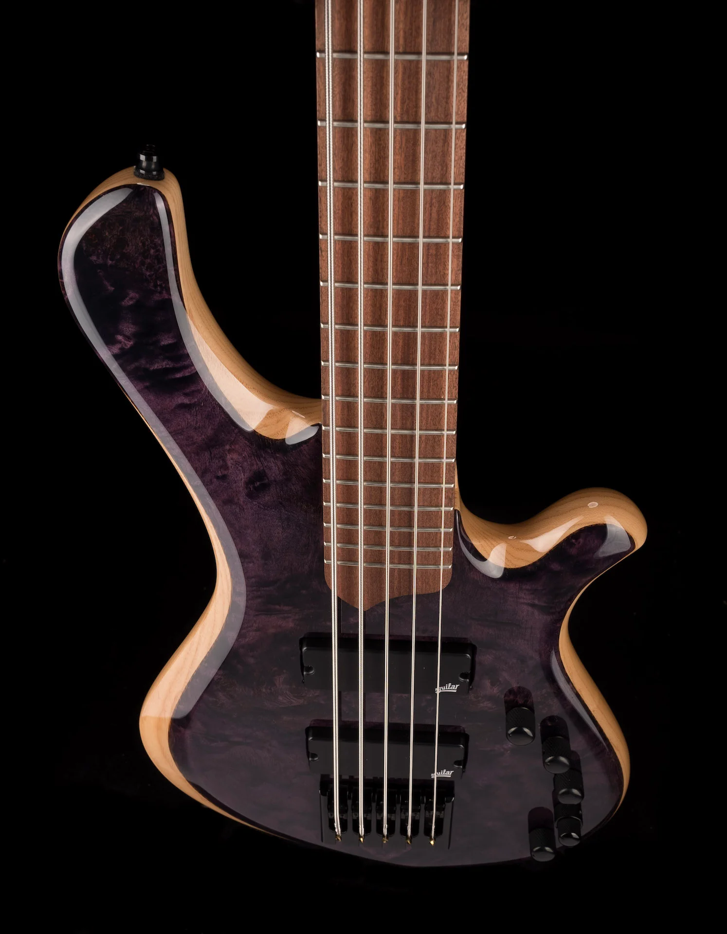 Mayones BE Elite 5 EP Eye Poplar Top 5 String Bass Guitar Dirty Purple Blue Burst Gloss - Image 4