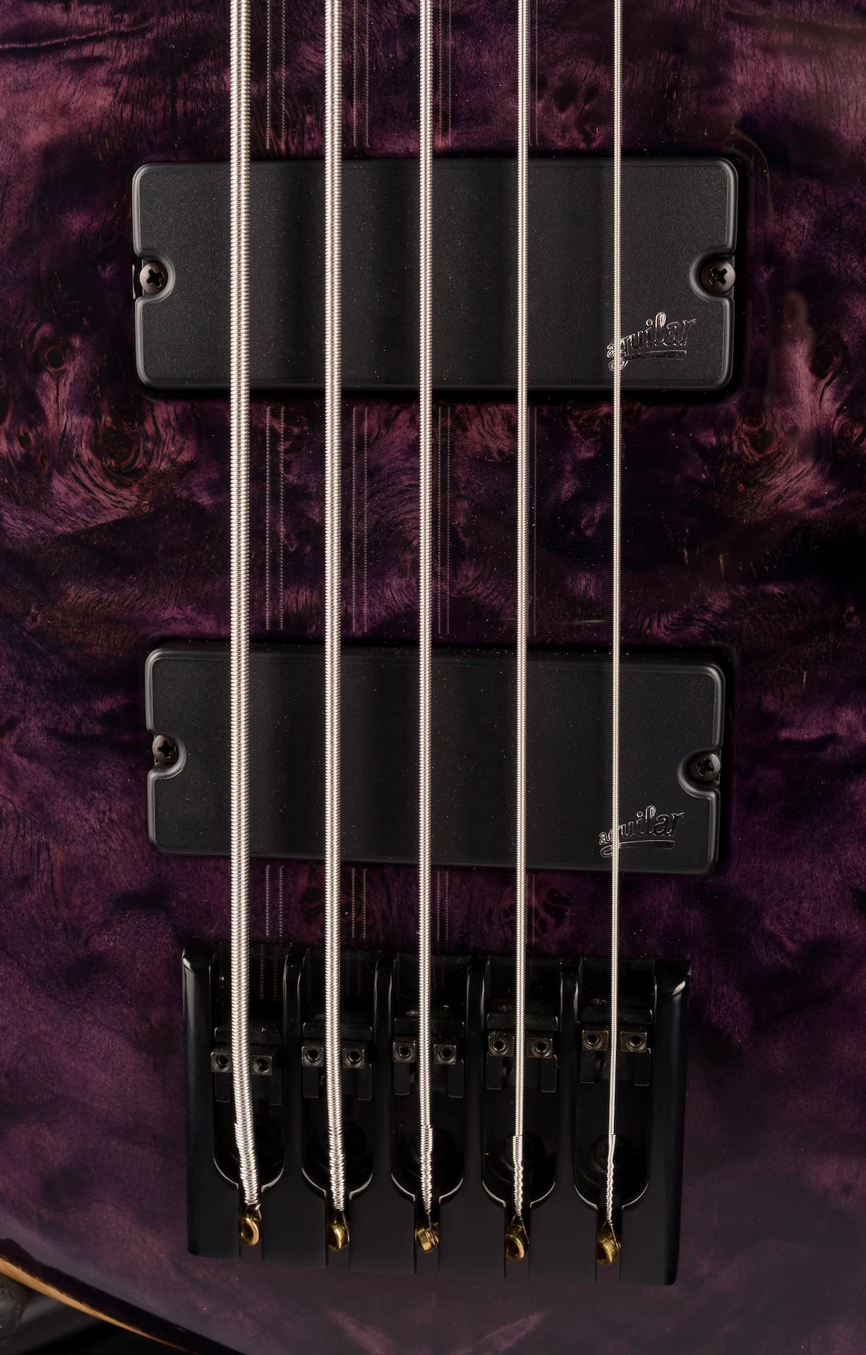 Mayones BE Elite 5 EP Eye Poplar Top 5 String Bass Guitar Dirty Purple Blue Burst Gloss - Image 7