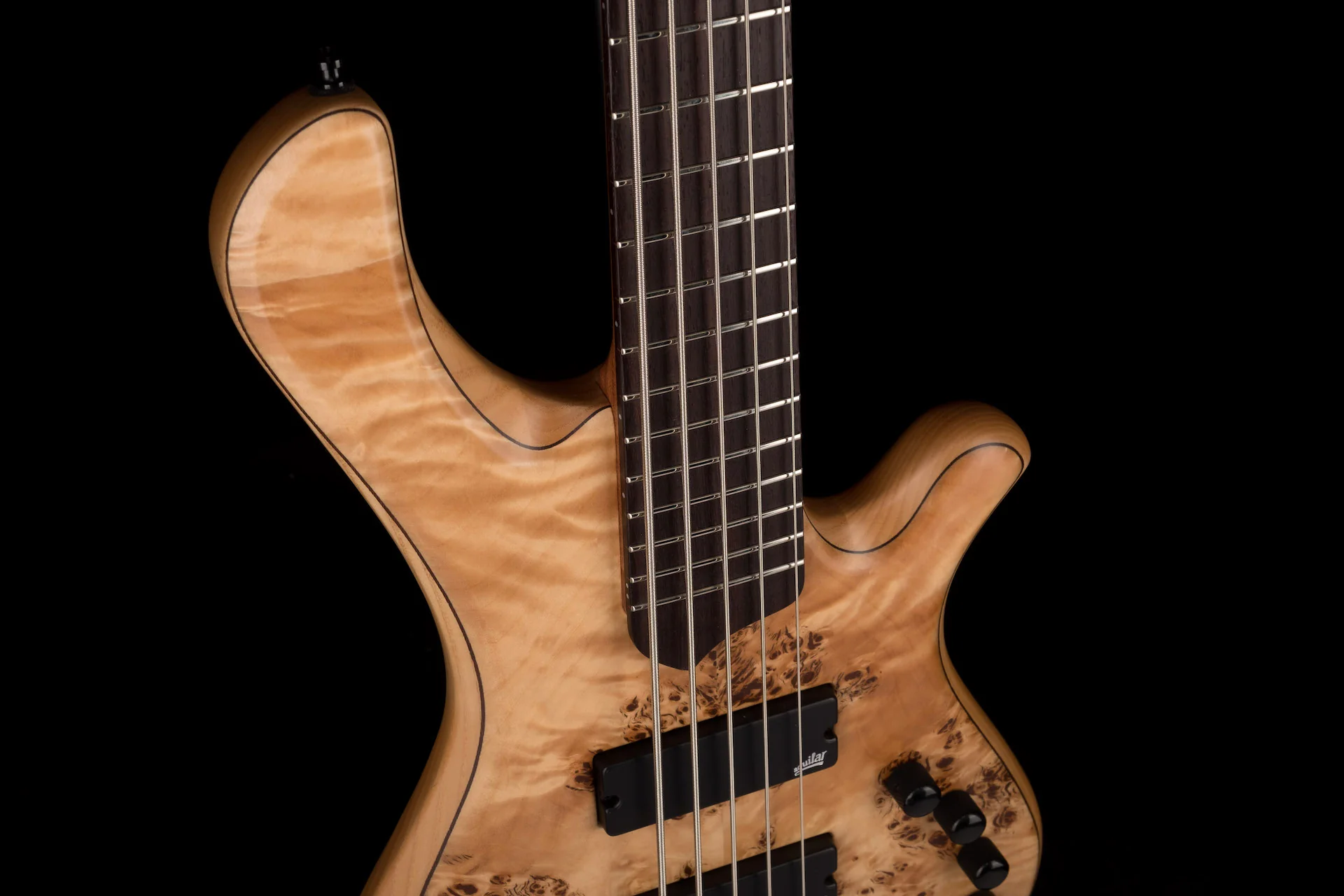 Mayones BE Elite EP 5 String Bass Guitar Trans Natural Satine Eye Poplar Top With Case - Image 11