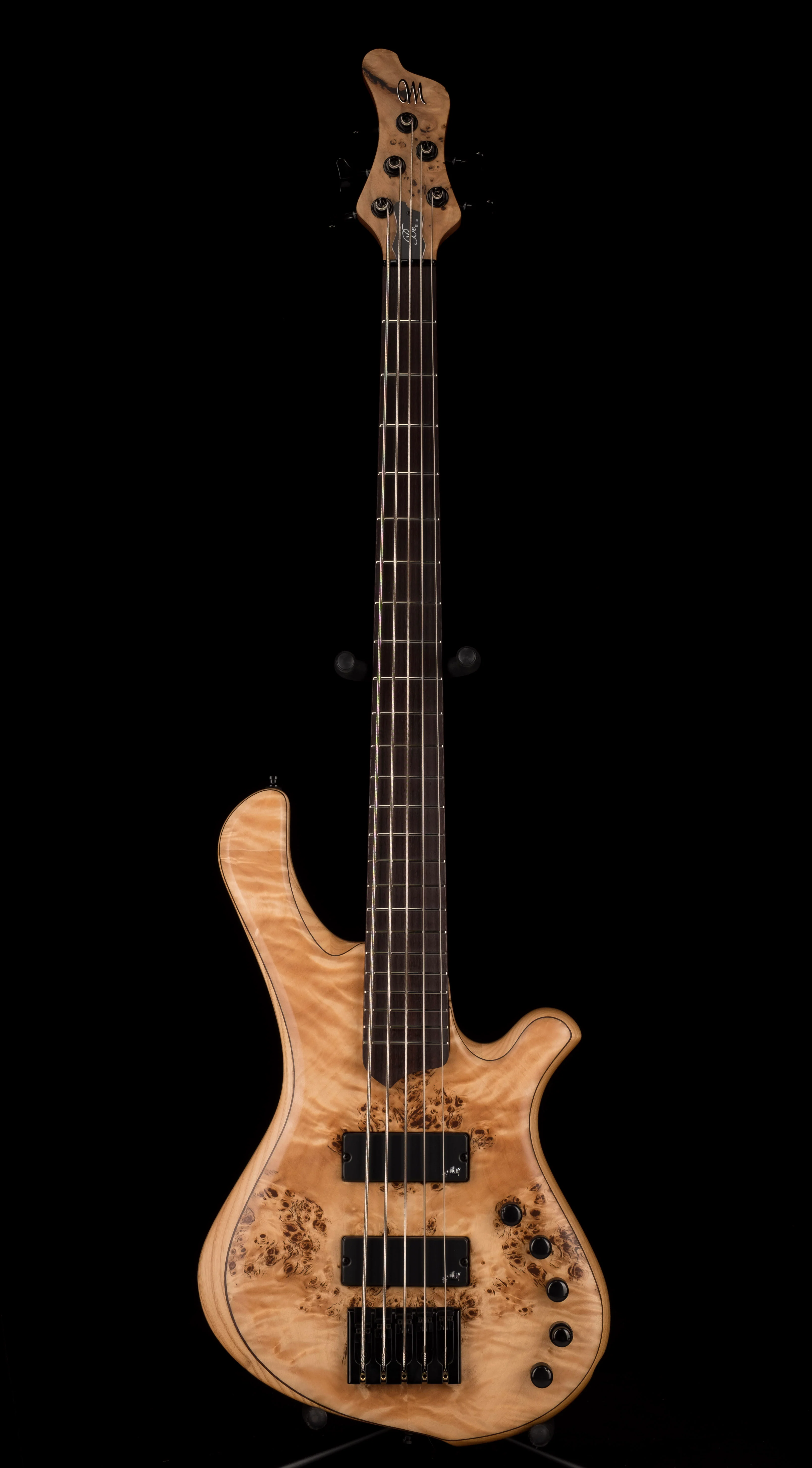 Mayones BE Elite EP 5 String Bass Guitar Trans Natural Satine Eye Poplar Top With Case - Image 2