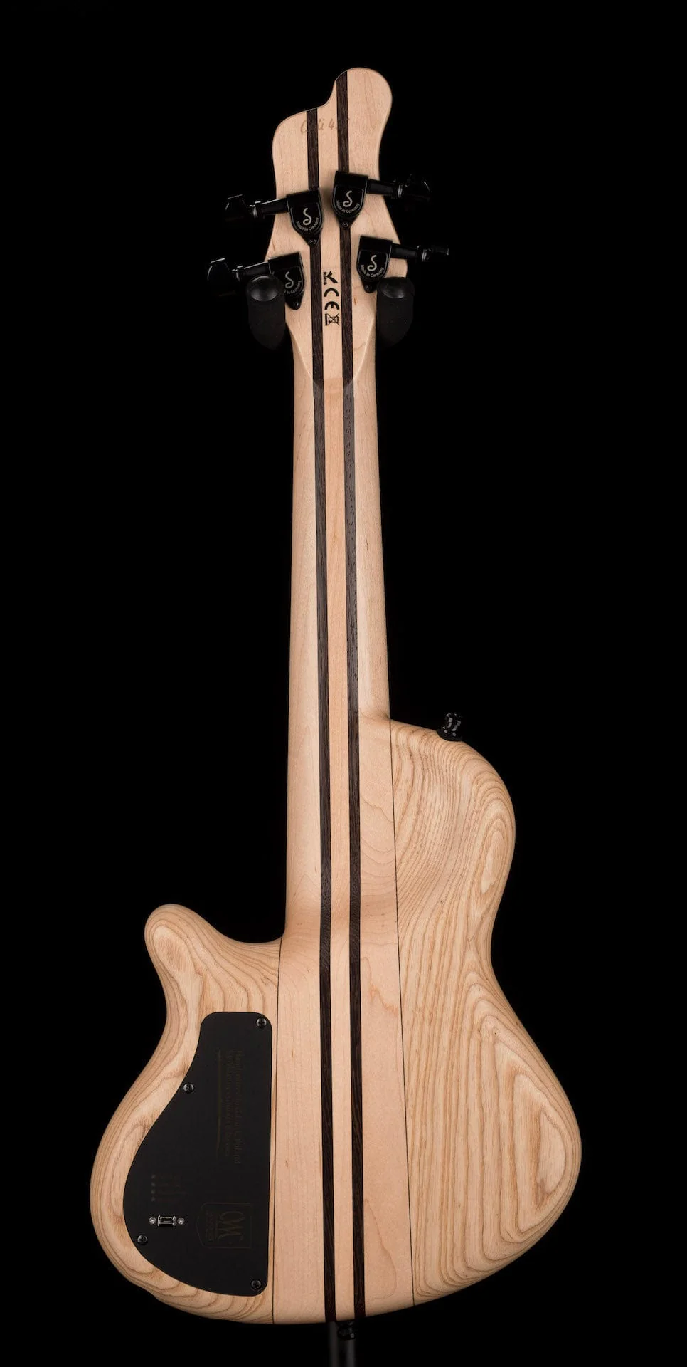 Mayones Cali4 Lined Fretless Bass Buckeye Burl Top Swamp Ash Back Ebony Board w/ Case - Image 9