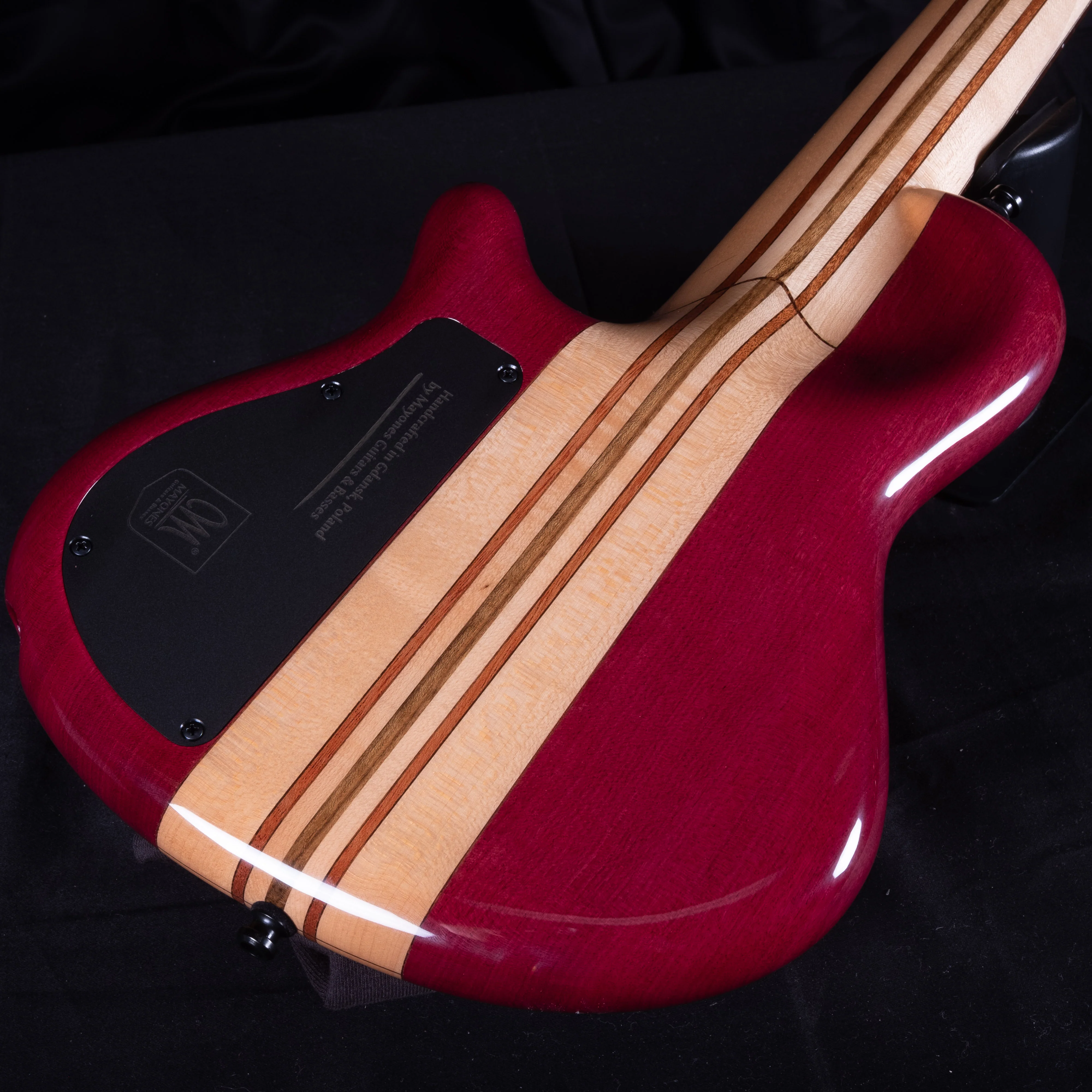 Mayones Cali 4 Bass Purpleheart Body with Buckeye Burl Top Rosewood Board W Case - Image 9
