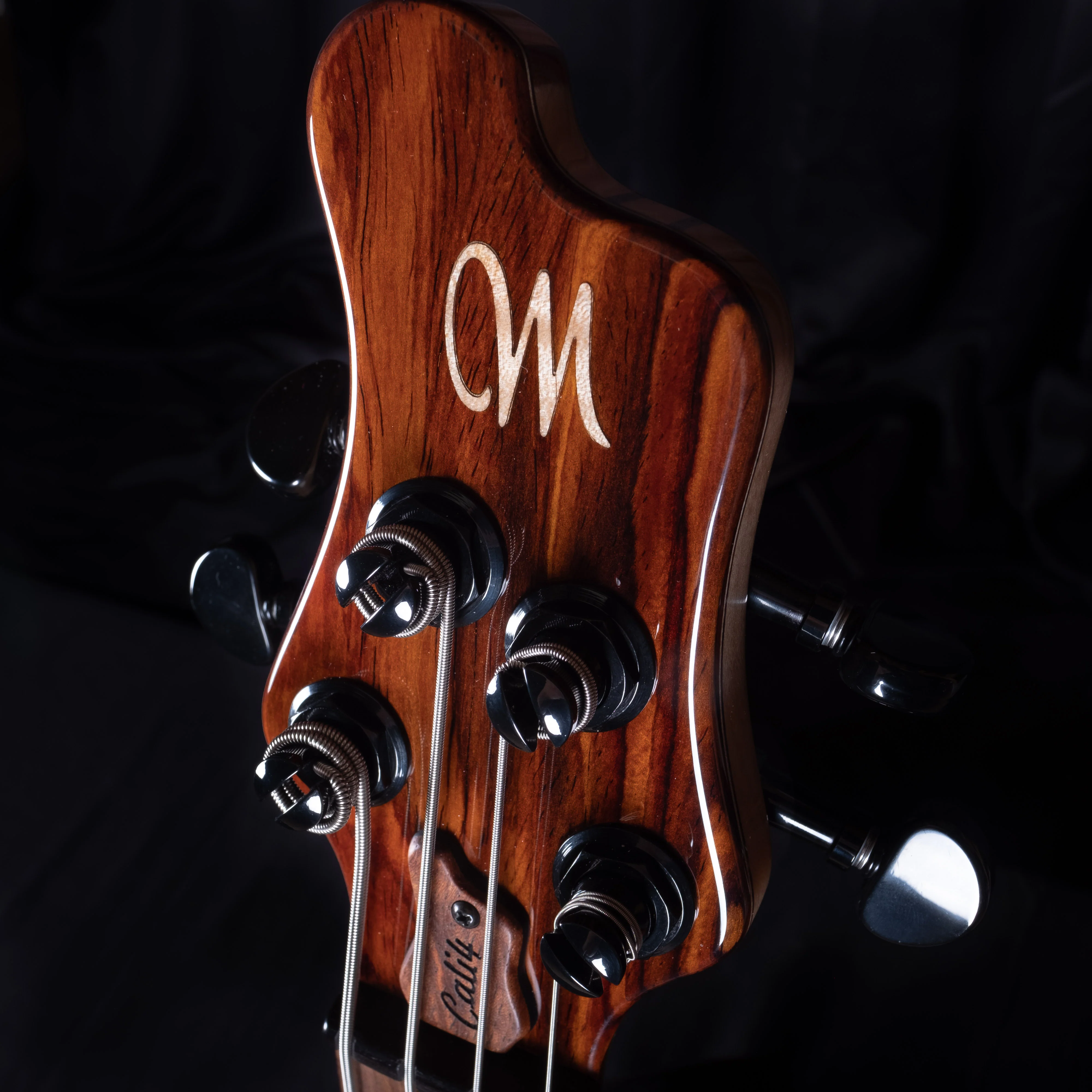 Mayones Cali 4 Bass Amazakoe Body Black Limba & Maple Top Cocobolo Back W/ Case - Image 10