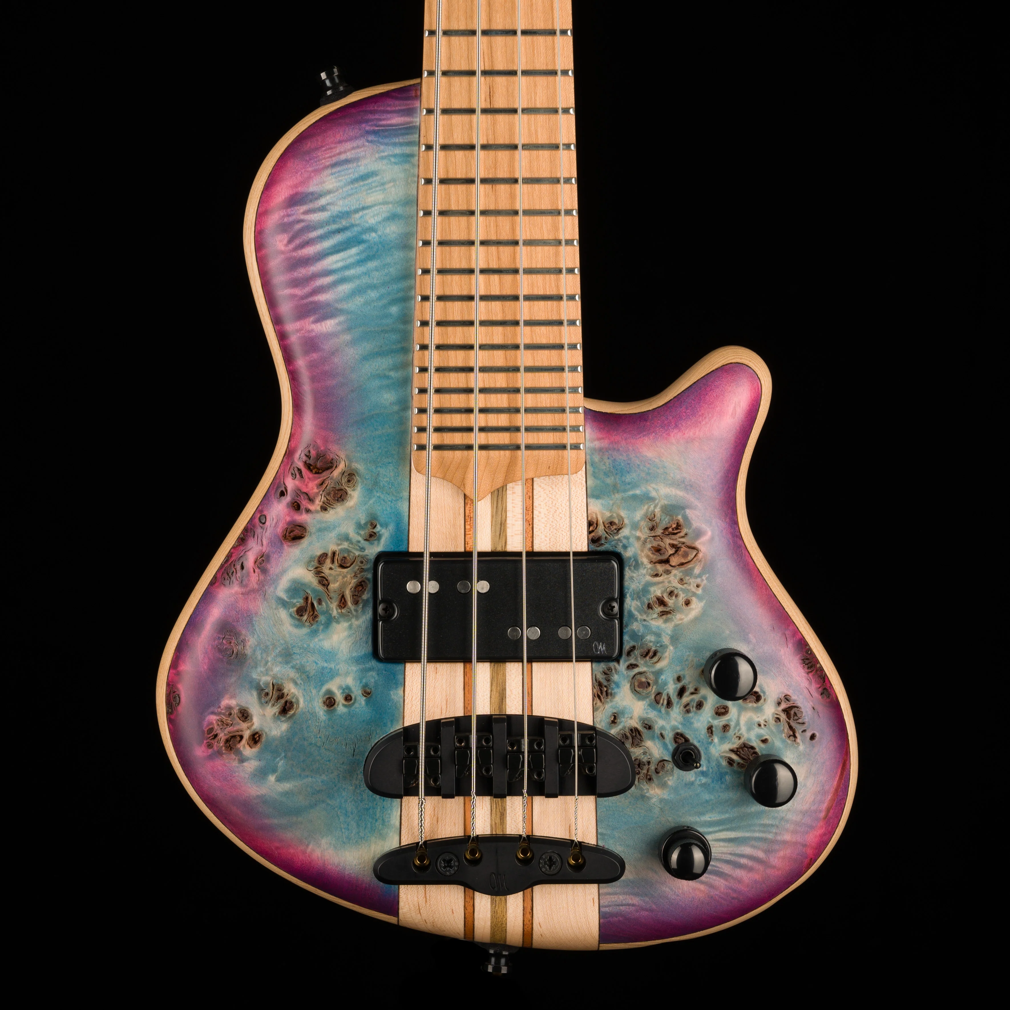 Mayones Cali4 17.5" Scale Bass  Body 3A Eye Poplar Top Custom Color Shinerburst Finish