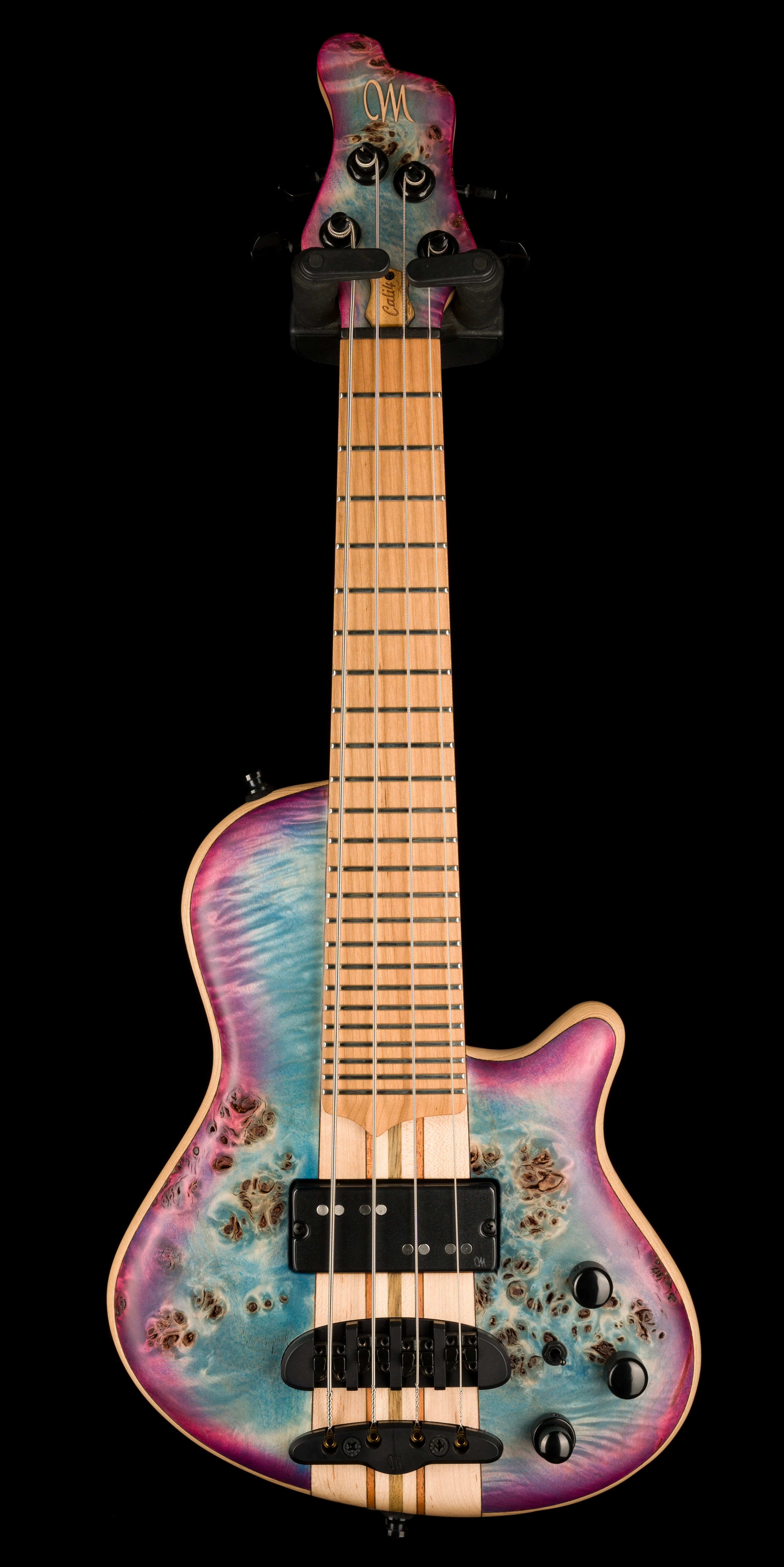 Mayones Cali4 17.5" Scale Bass  Body 3A Eye Poplar Top Custom Color Shinerburst Finish - Image 2