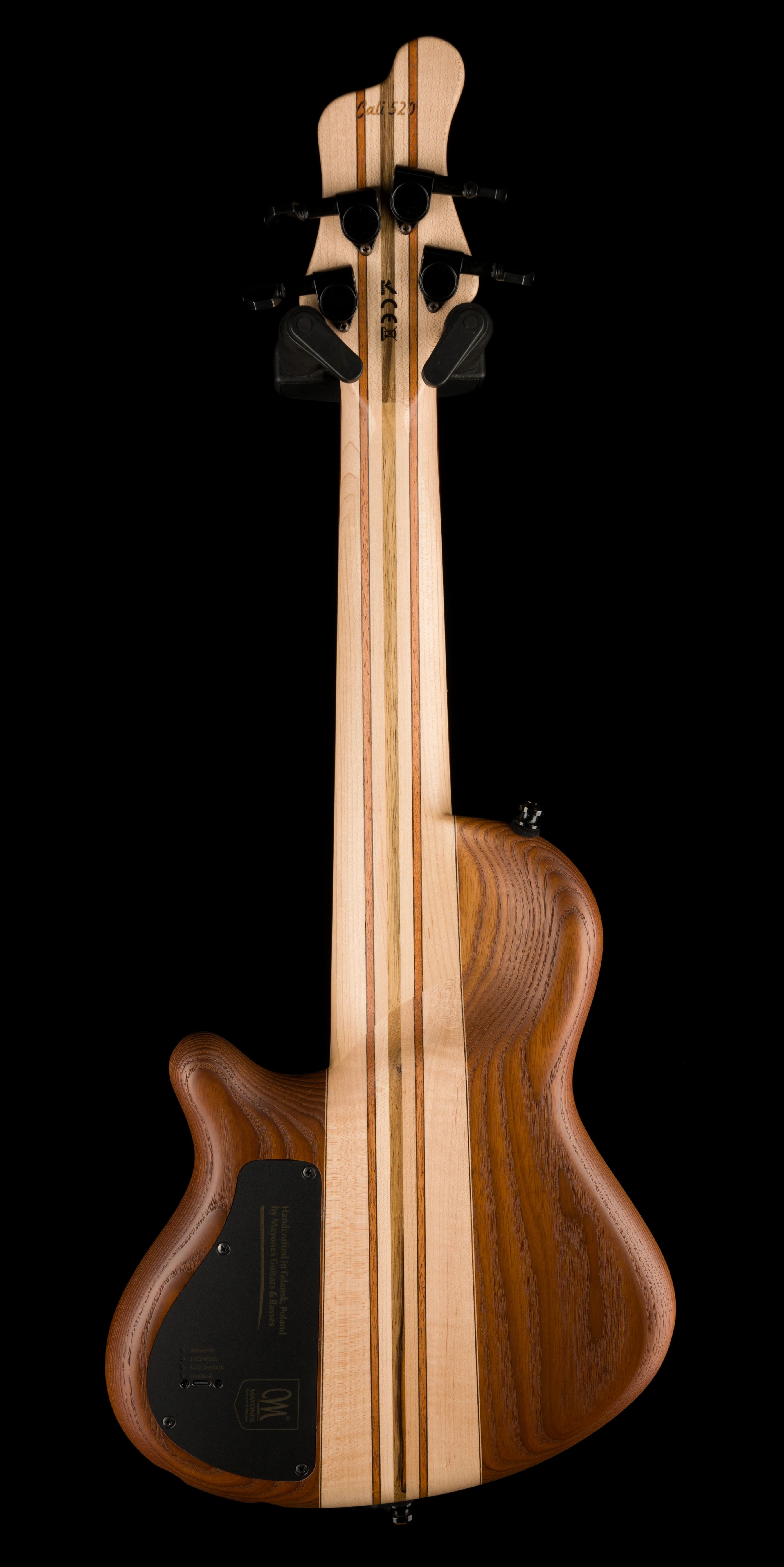 Mayones Cali4 17.5" Scale Bass Swamp Ash TEW Body 3A Eye Poplar Top Custom Color Goblinburst - Image 10