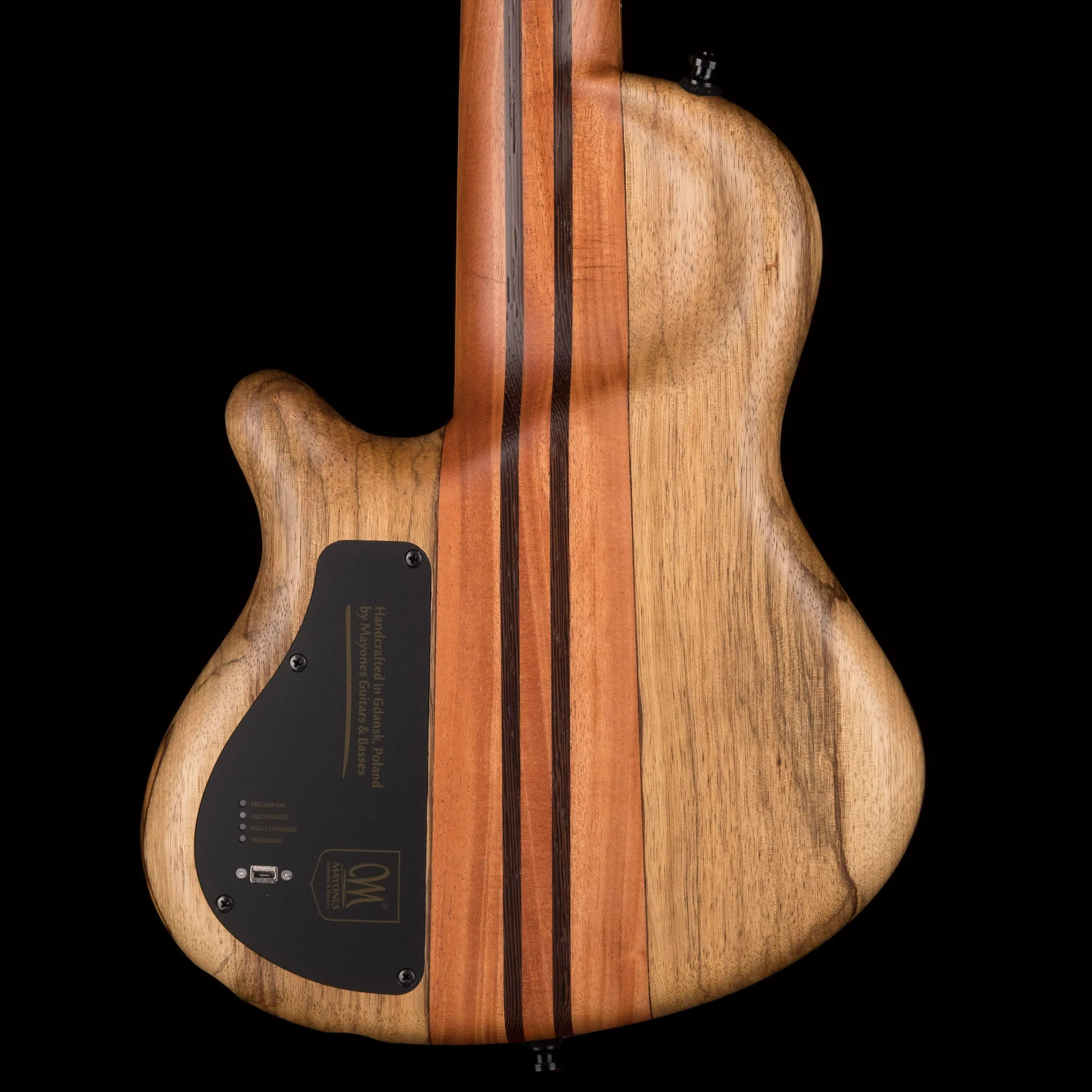 Mayones Cali4 Bass Black Limba Body 3A Poplar Top Natural Matt Finish - Image 10