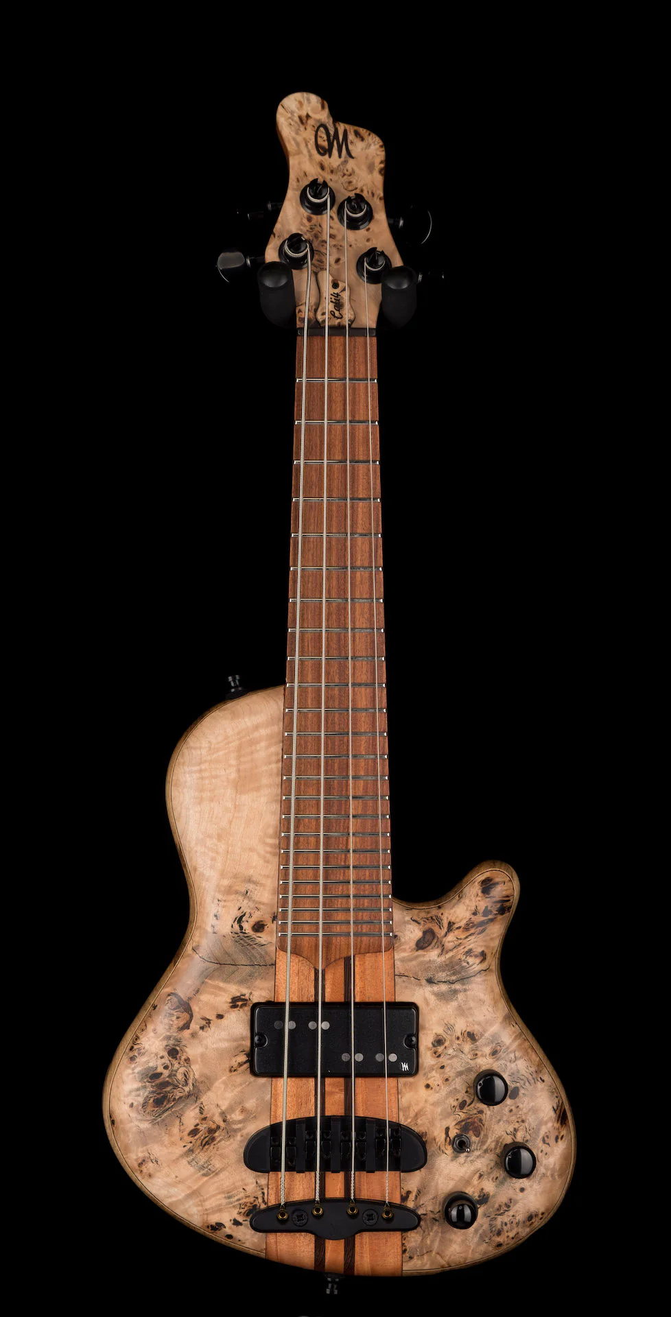 Mayones Cali4 Bass Black Limba Body 3A Poplar Top Natural Matt Finish - Image 2